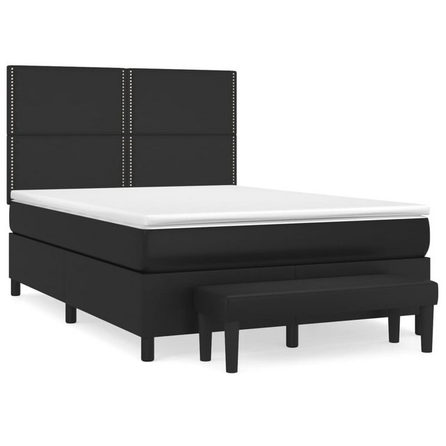 vidaXL Boxspringbett Boxspringbett mit Matratze und Fusshocker Kunstleder ( günstig online kaufen