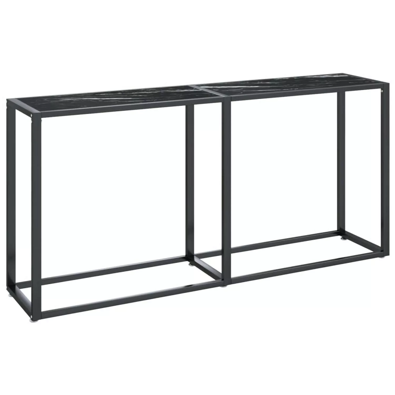 vidaXL Konsolentisch Schwarz Marmor-Optik 160x35x75,5 cm Hartglas günstig online kaufen