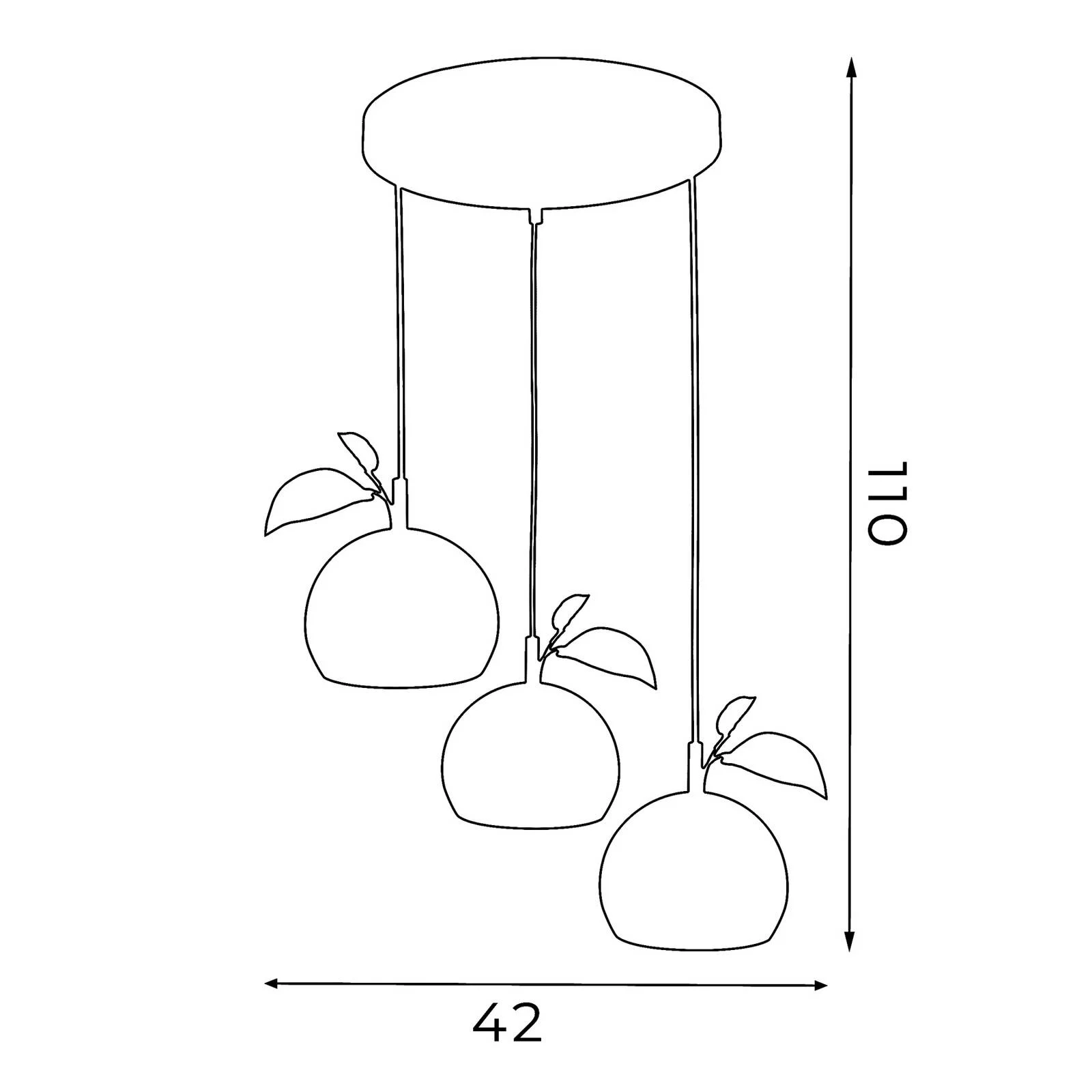 Hängeleuchte Apple mix, 3-flammig, rund, bunt, Stahl günstig online kaufen