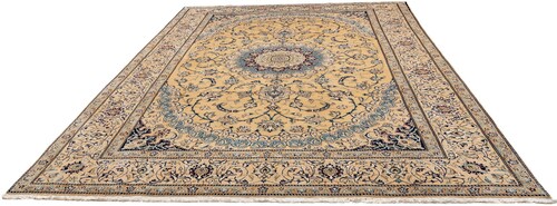 morgenland Wollteppich »Nain 9la Medaillon Beige 335 x 246 cm«, rechteckig, günstig online kaufen