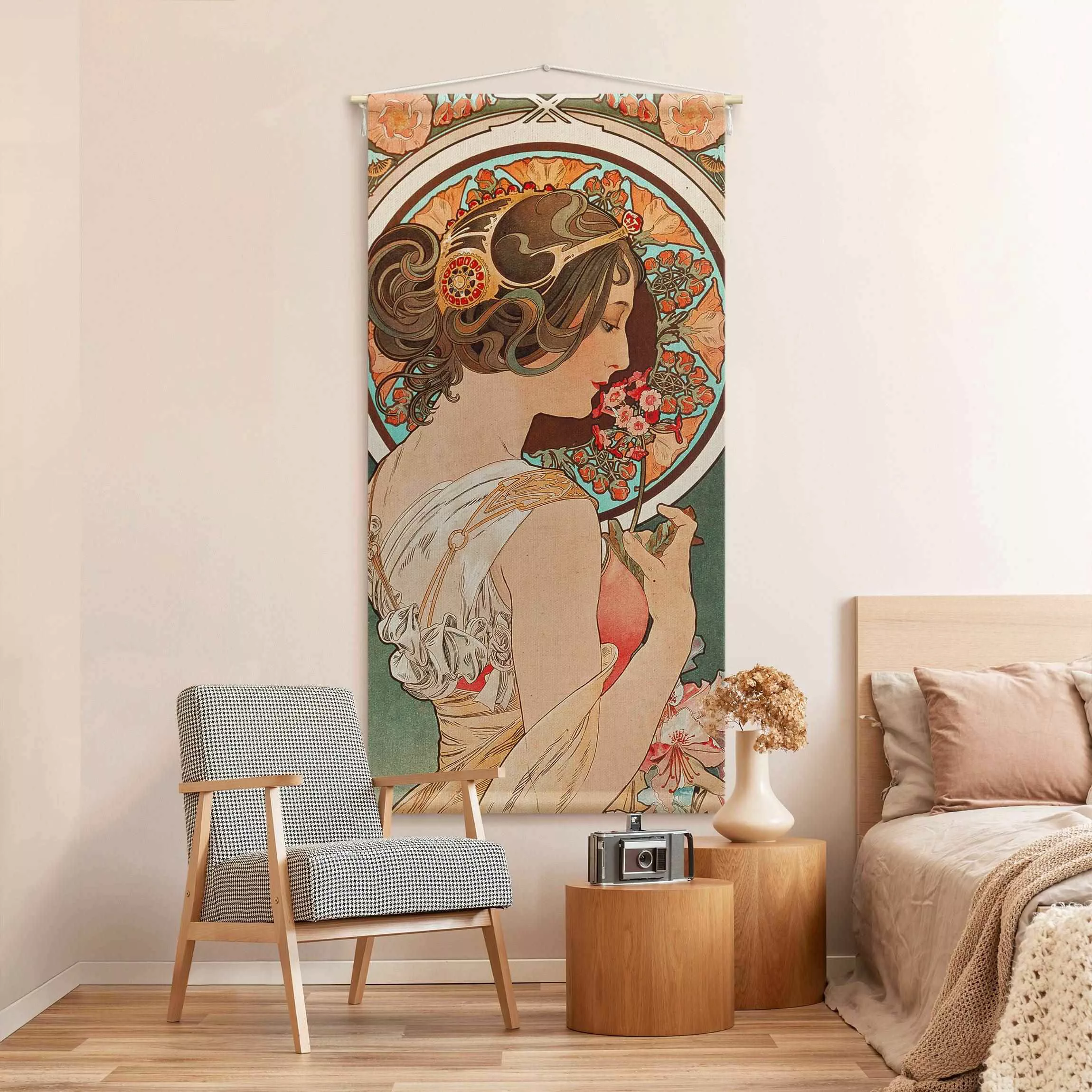 Wandteppich Alfons Mucha - Schlüsselblume günstig online kaufen