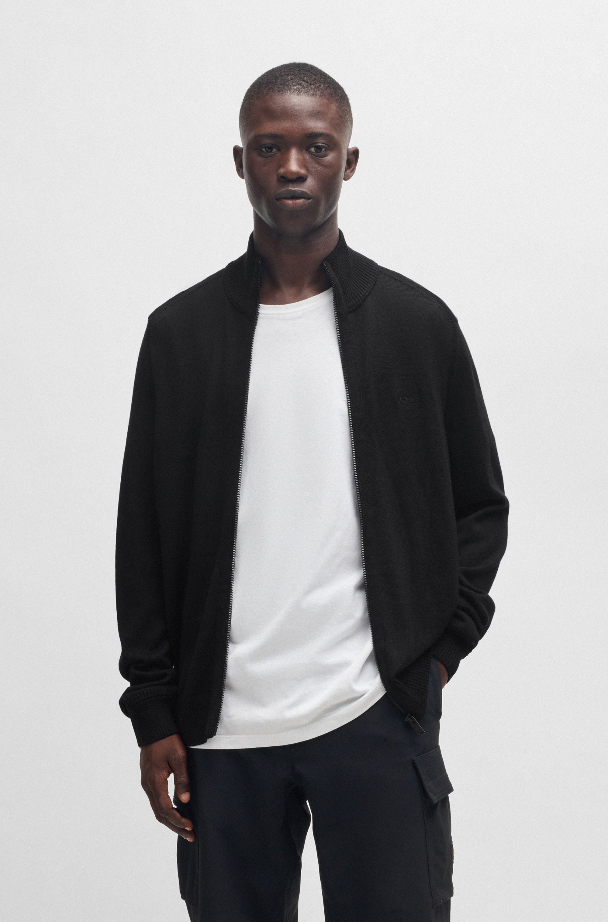 BOSS ORANGE Strickjacke Avac mit Logostickerei günstig online kaufen