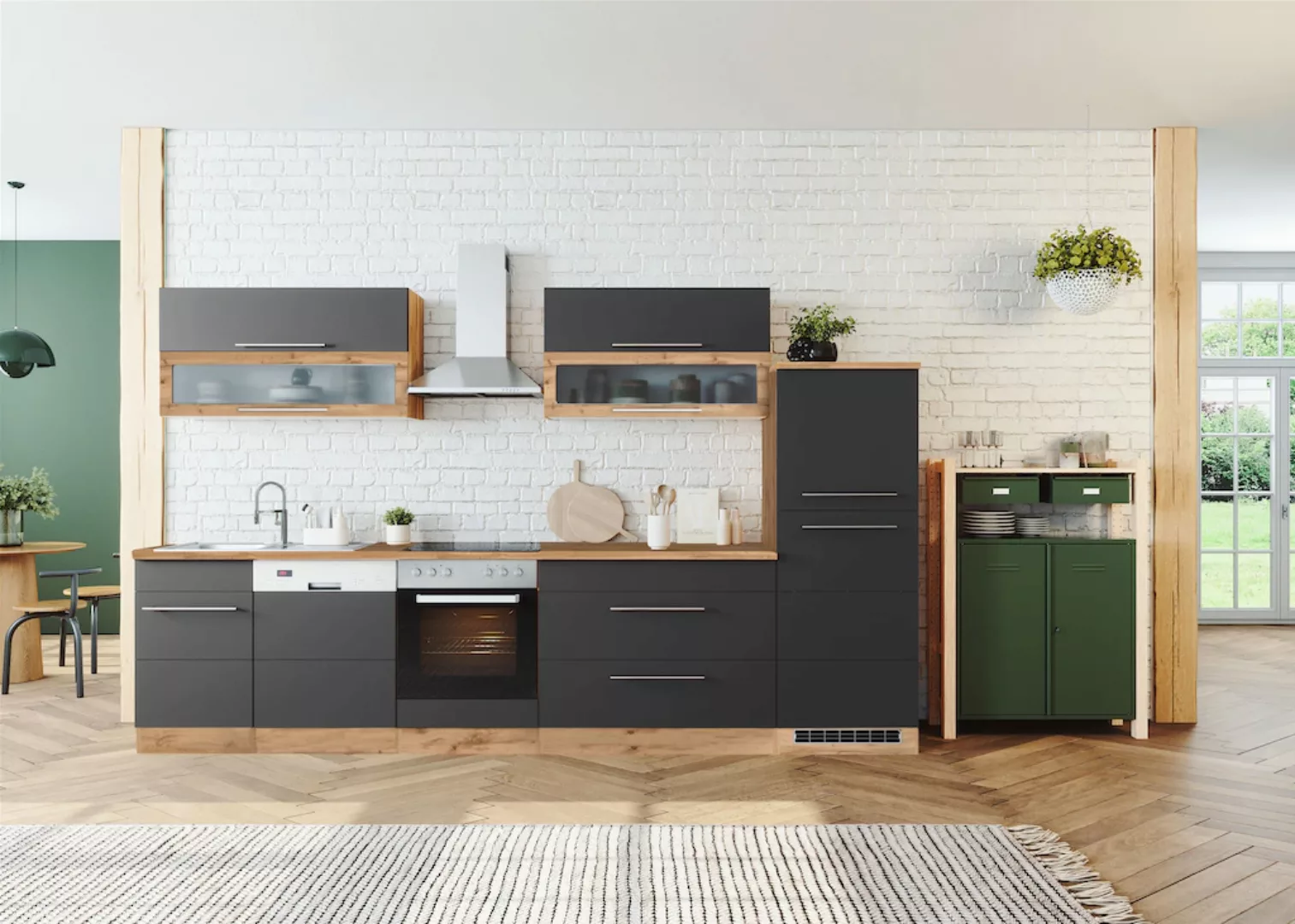 KOCHSTATION Küchenzeile "KS-Wien", Breite 330 cm, wahlweise mit E-Geräten günstig online kaufen