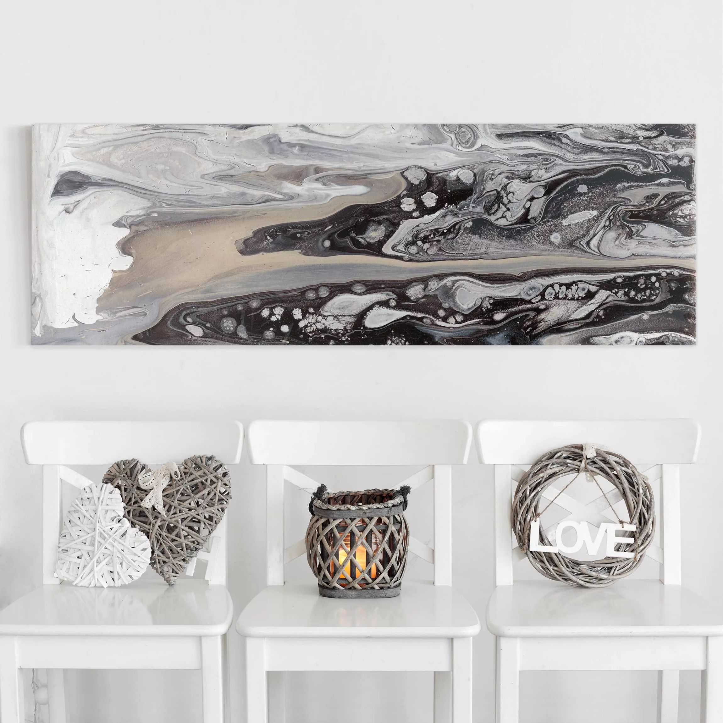 Leinwandbild Abstrakt - Panorama Gesteinsschmelze III günstig online kaufen