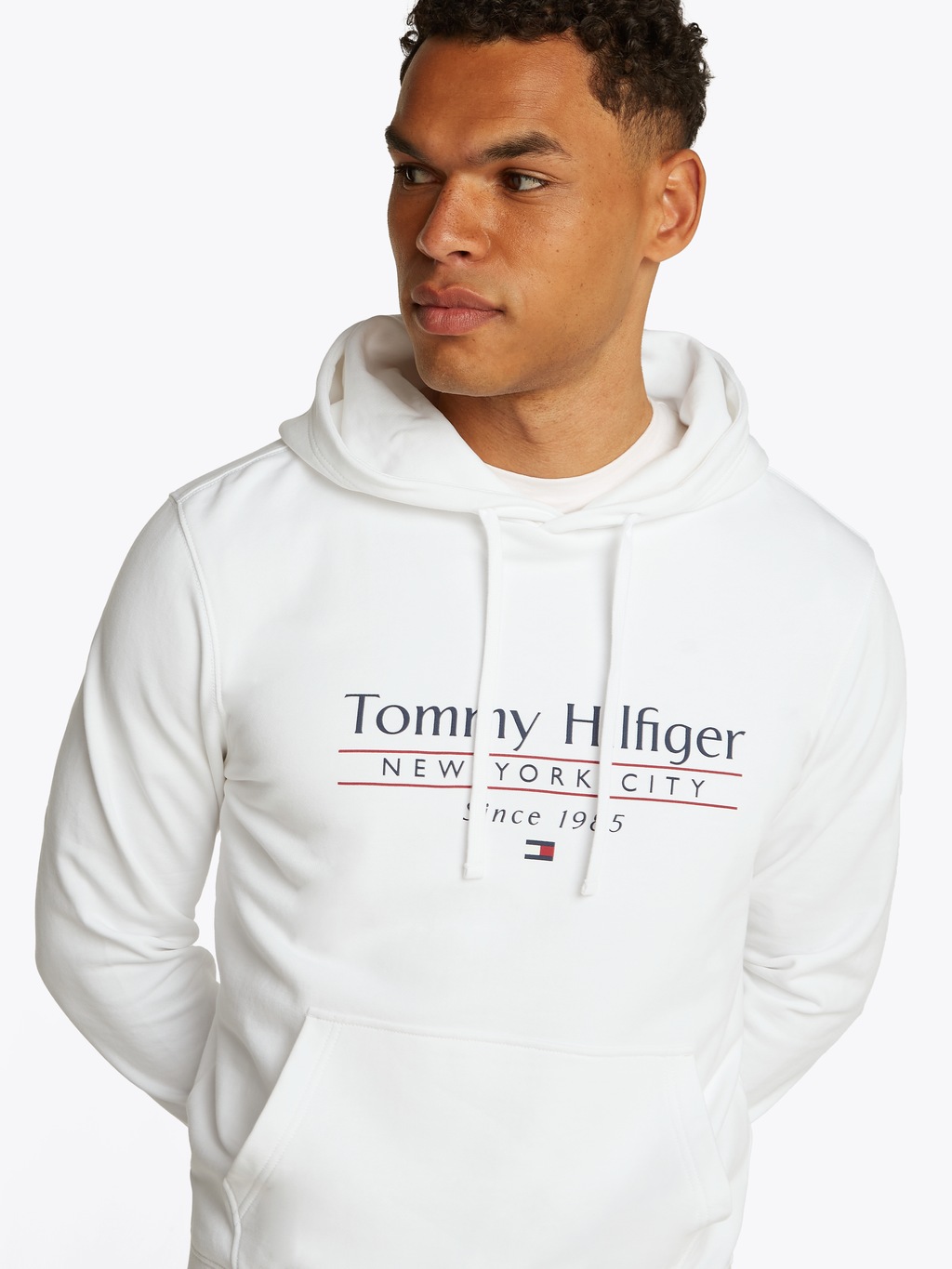 Tommy Hilfiger Hoodie HILFIGER CENTER STACK HOODY mit großem mehrfarbigen P günstig online kaufen