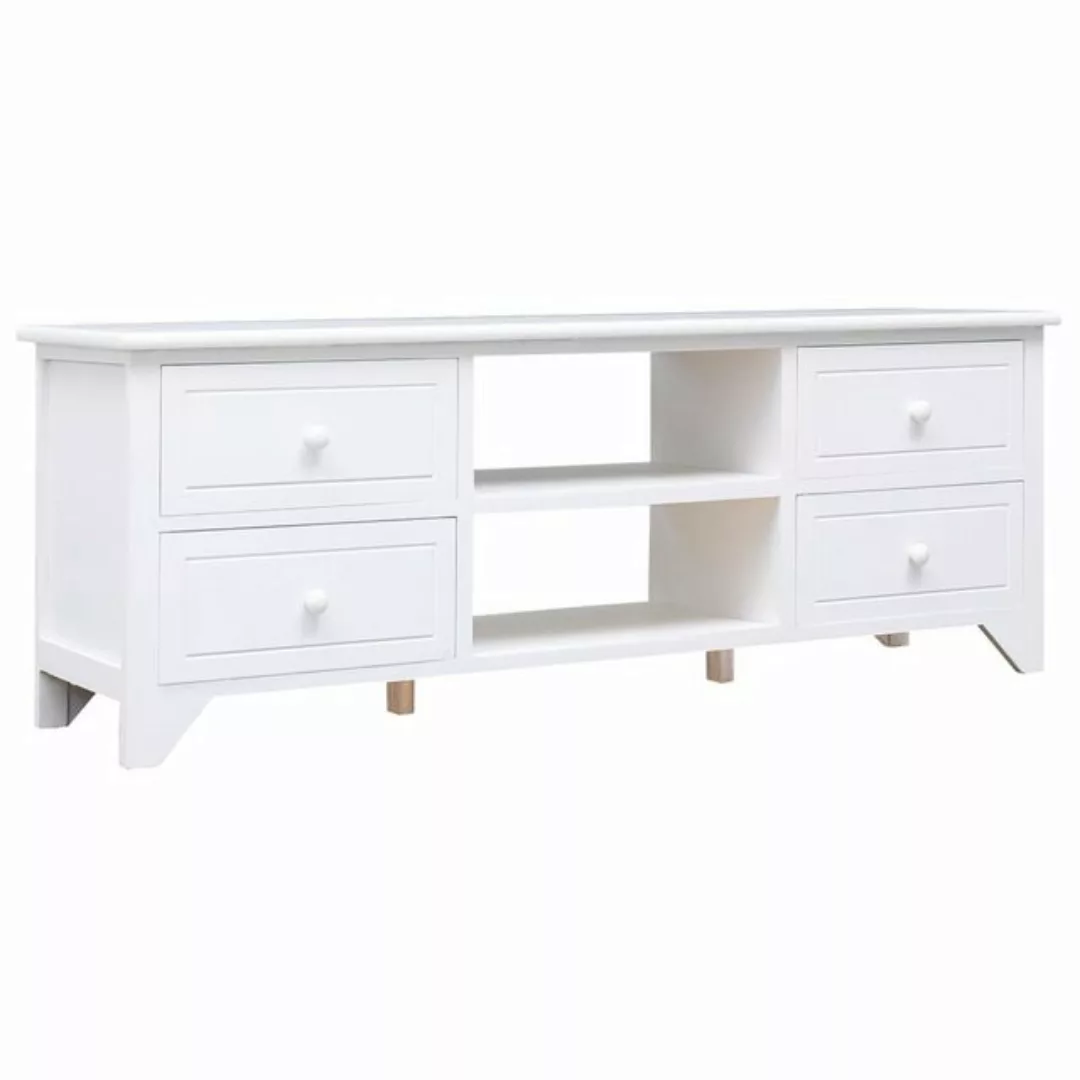 vidaXL TV-Schrank TV-Schrank Weiß 108x30x40 cm Massivholz Paulownia (1-St) günstig online kaufen