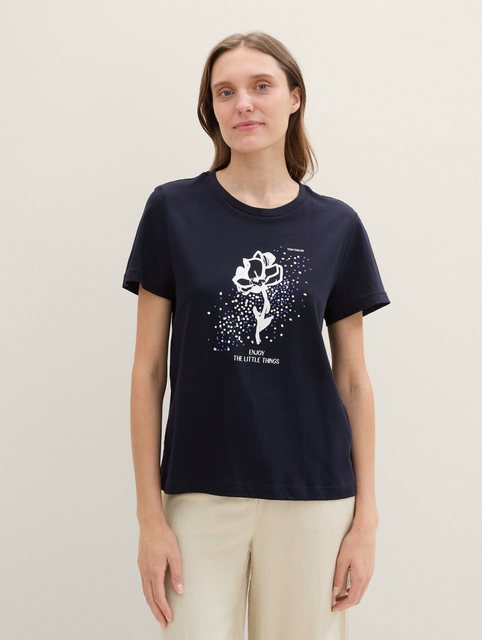 TOM TAILOR T-Shirt Print T-Shirt mit Bio-Baumwolle günstig online kaufen