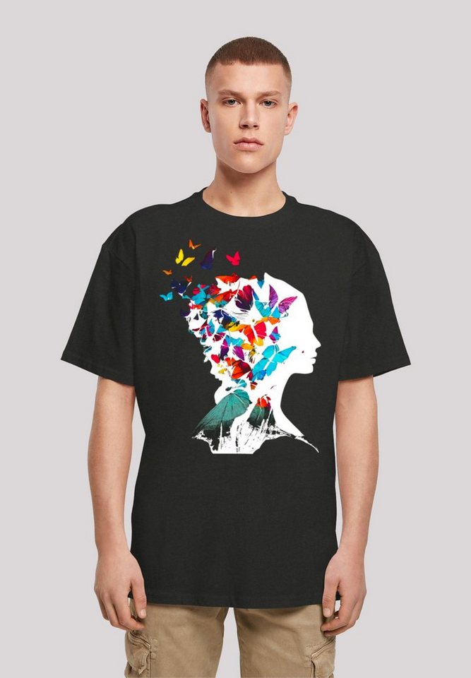 F4NT4STIC T-Shirt Schmetterling Silhouette OVERSIZE TEE Print günstig online kaufen