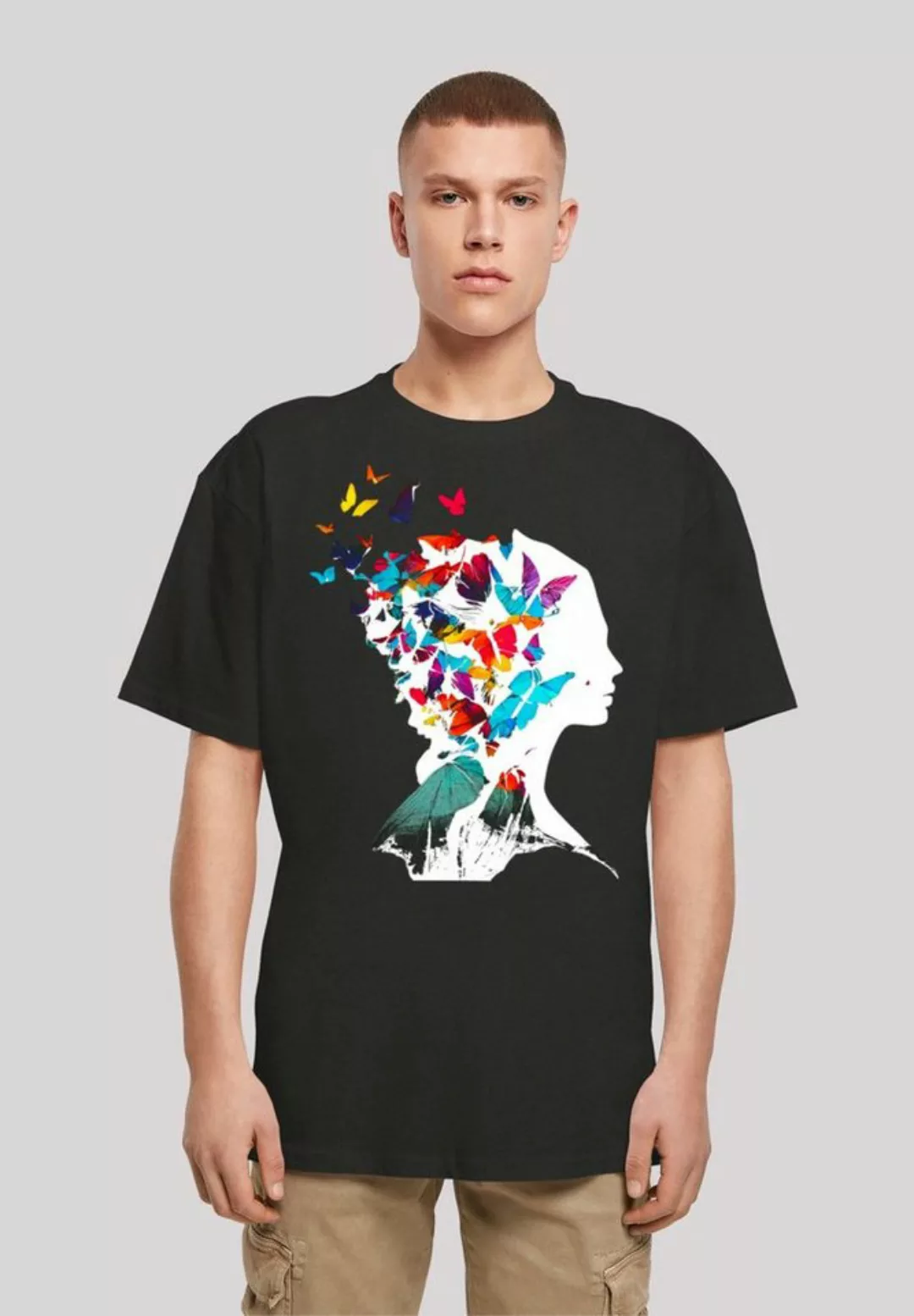 F4NT4STIC T-Shirt "Schmetterling Silhouette OVERSIZE TEE", Print günstig online kaufen