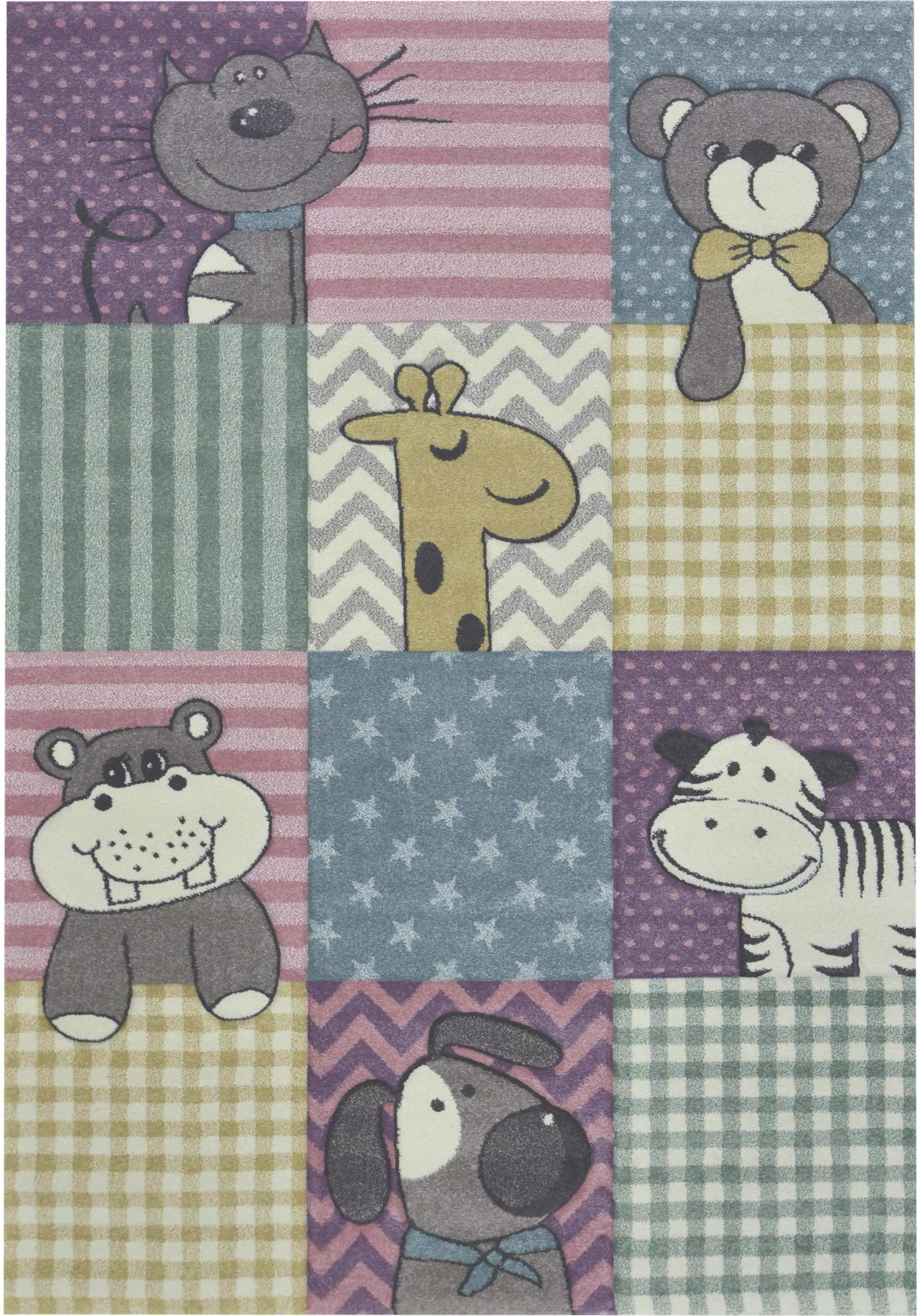 merinos Kinderteppich »Pastel Kids 21906«, rechteckig, lustige Tiere Motive günstig online kaufen