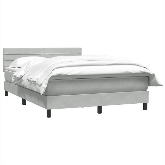 vidaXL Bett Boxspringbett mit Matratze Hellgrau 160x210 cm Samt günstig online kaufen