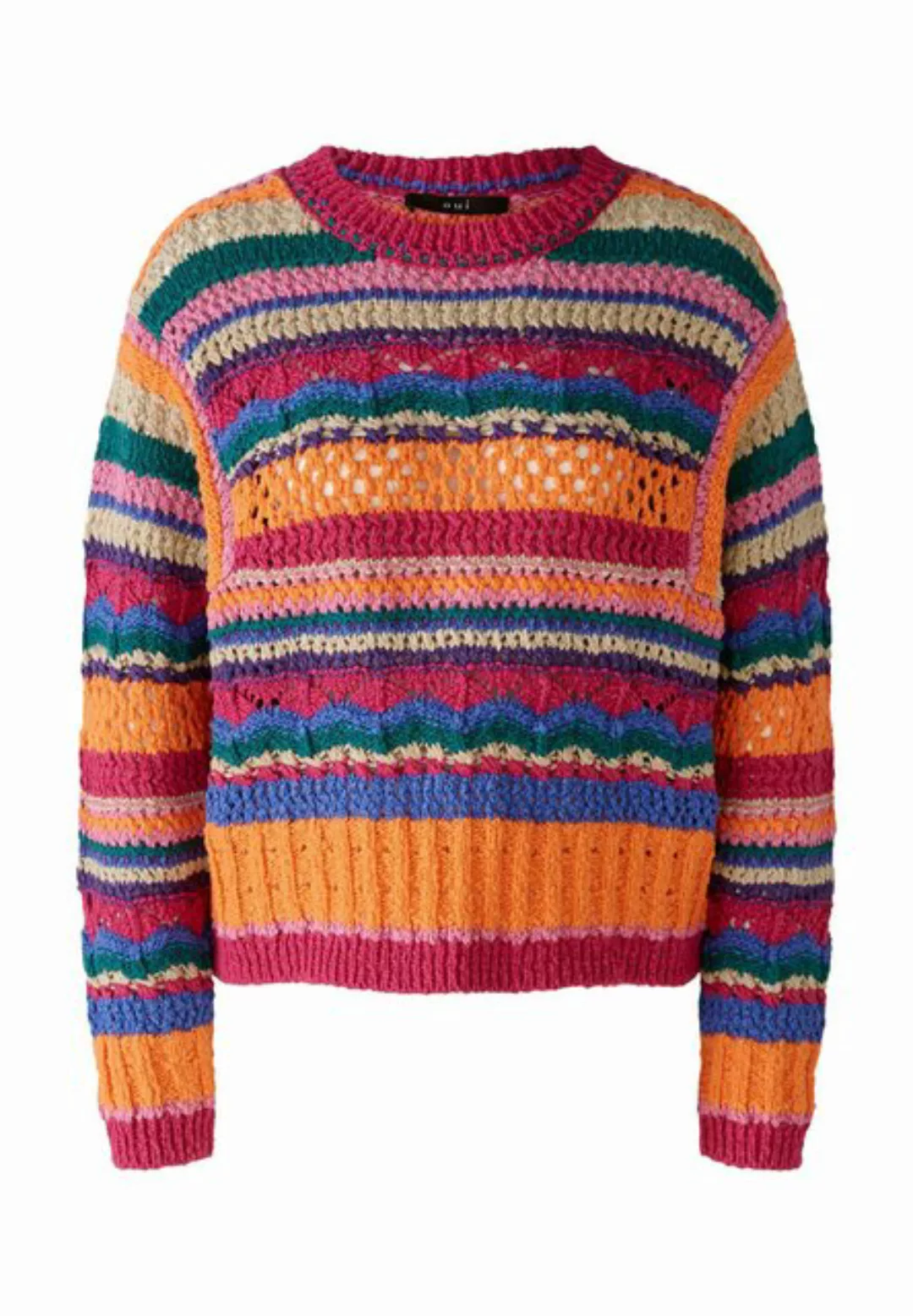 Oui Sweatshirt Pullover, pink orange günstig online kaufen