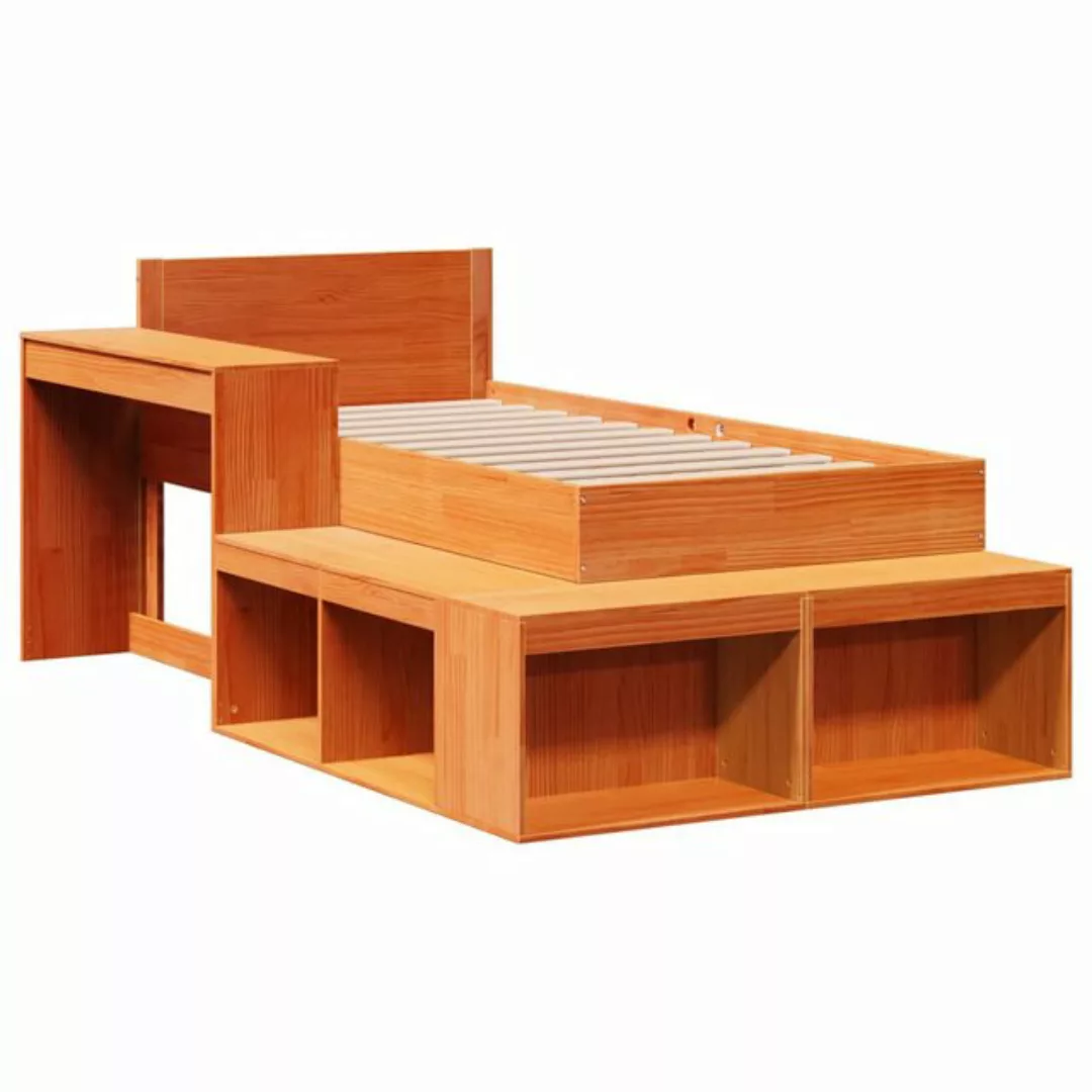 vidaXL Bett, Massivholzbett ohne Matratze Wachsbraun 75x190 cm Kiefernholz günstig online kaufen