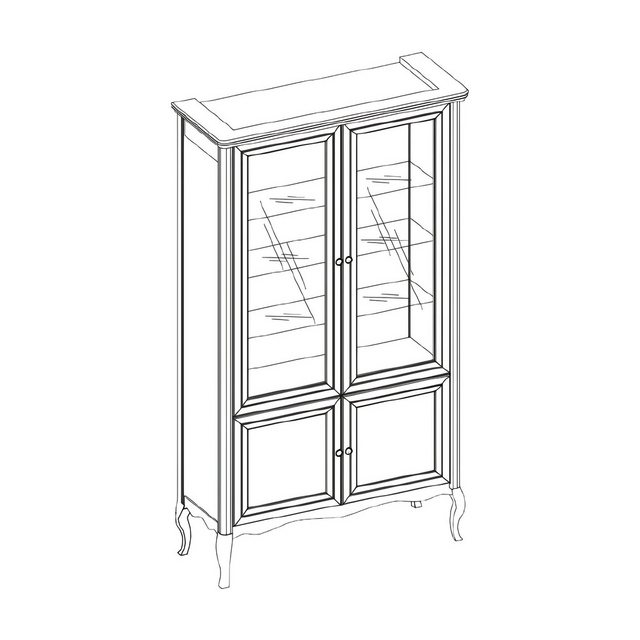 Xlmoebel Vitrine Klassische Vitrine aus Massivholz - Modell PR-W2 (Klassisc günstig online kaufen