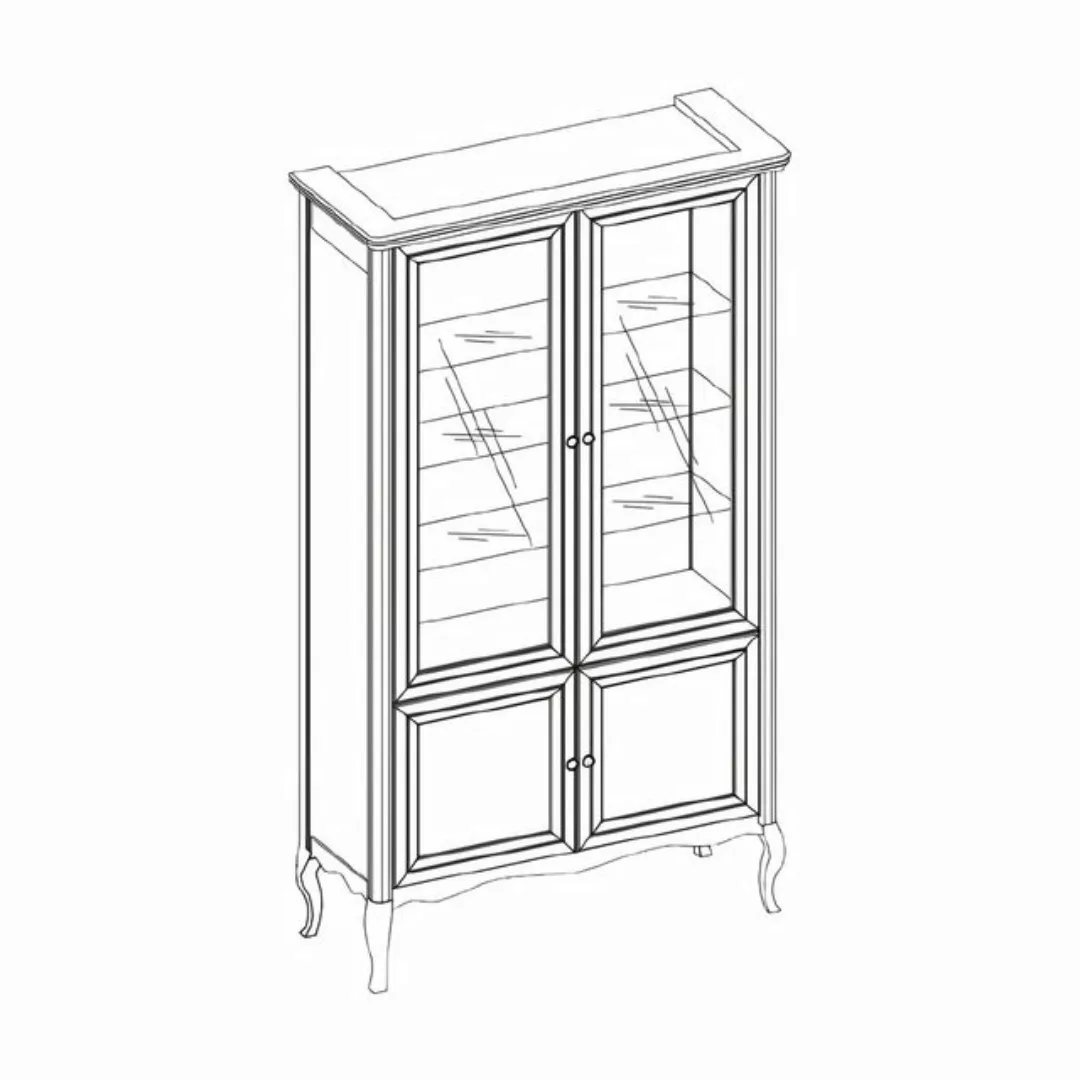 Xlmoebel Vitrine Klassische Vitrine aus Massivholz - Modell PR-W2 (Klassisc günstig online kaufen