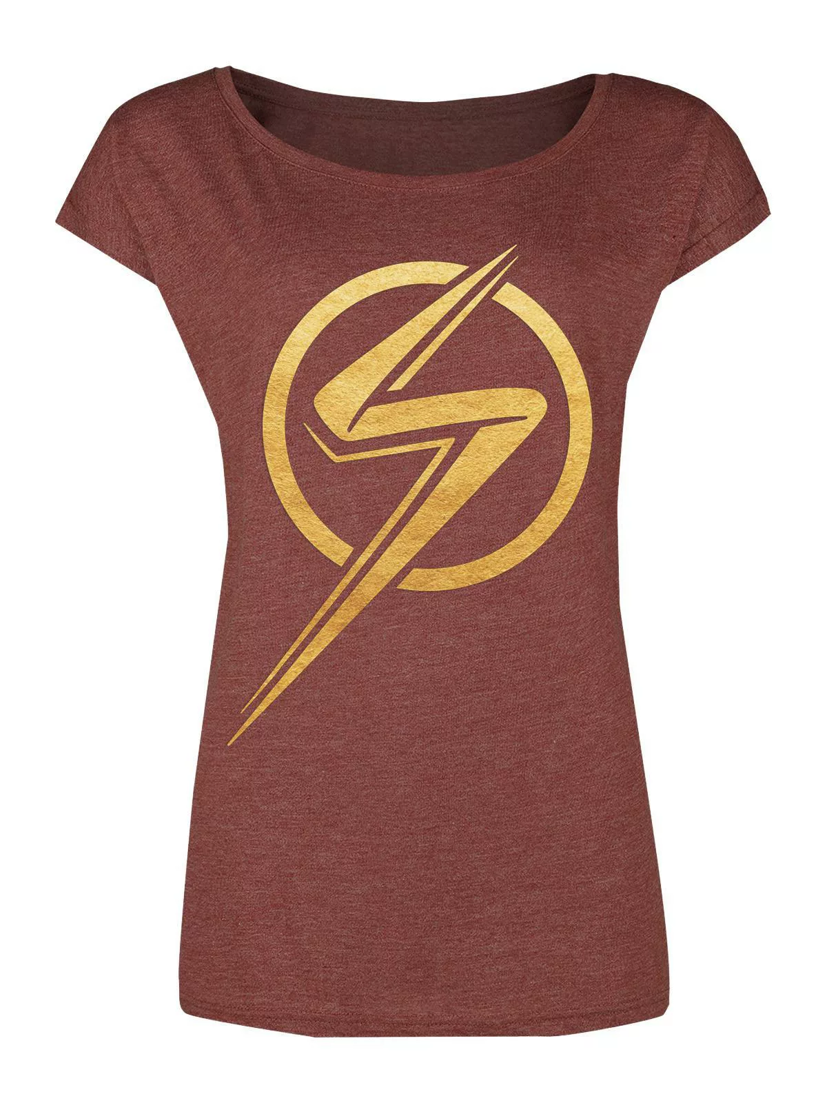 The Marvels Ms. Marvel Logo Damen Loose-Shirt rot meliert günstig online kaufen