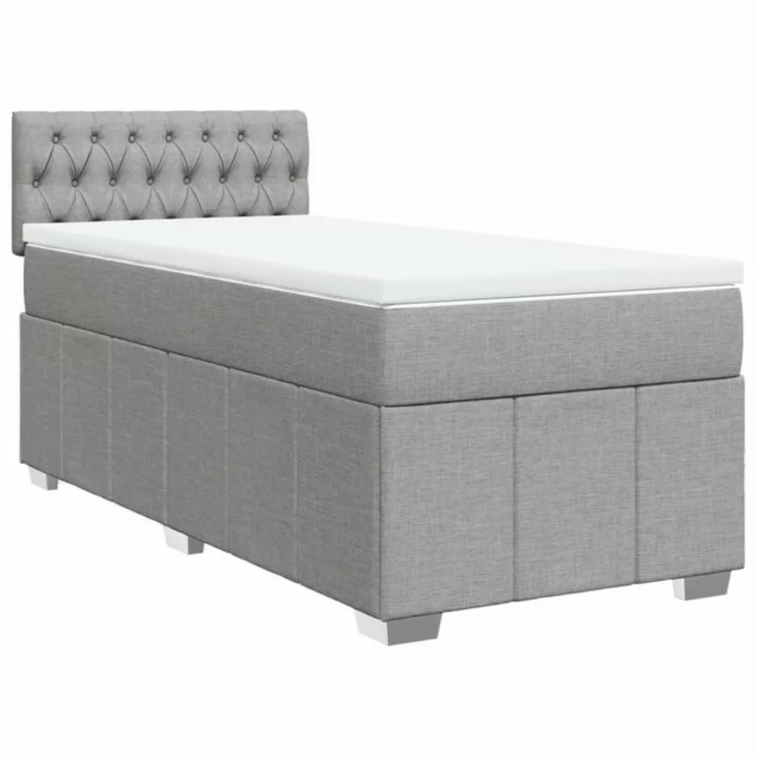 vidaXL Bett Boxspringbett mit Matratze Hellgrau 80x200 cm Stoff günstig online kaufen