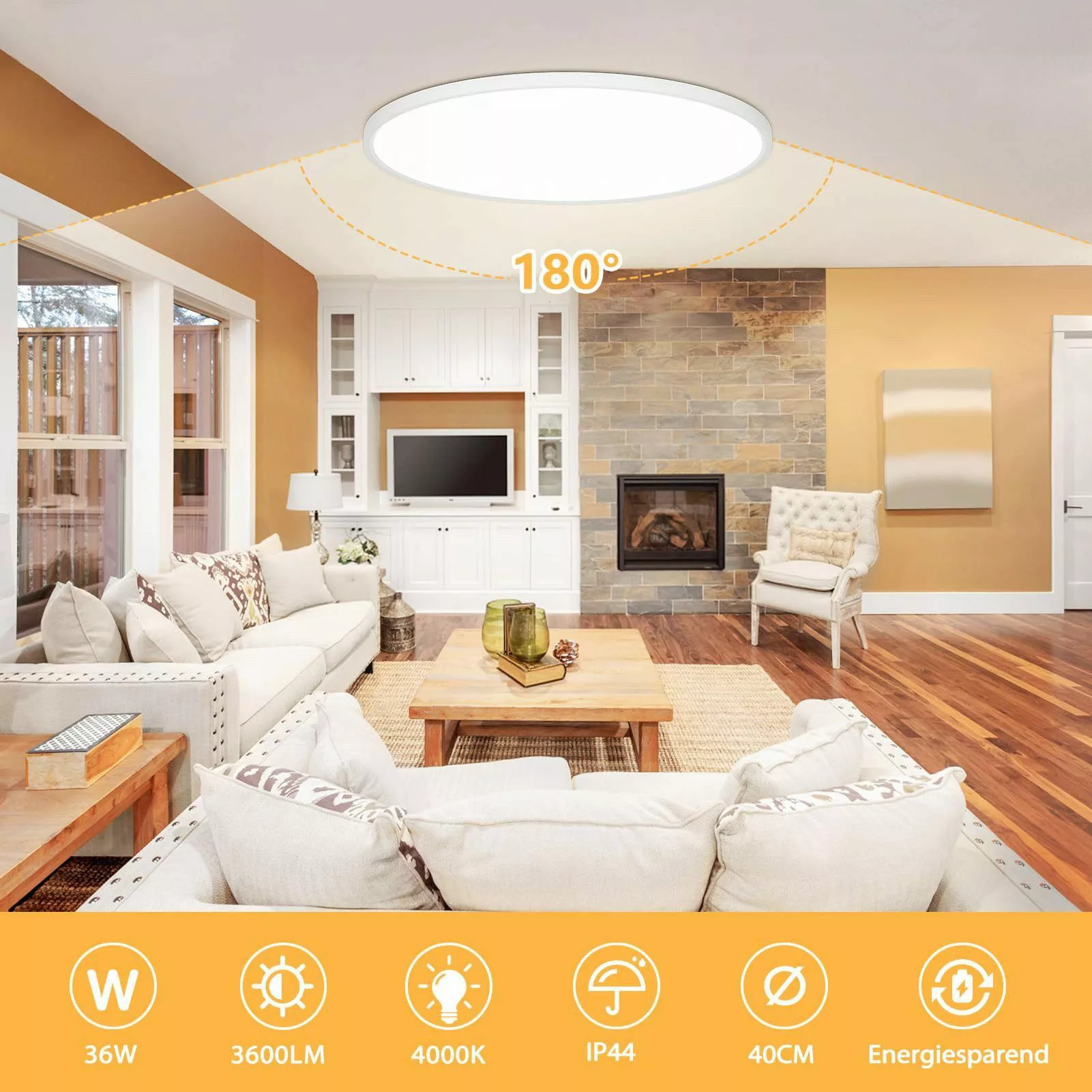 JDONG LED Deckenleuchte Flach Rund Ø30CM/40CM/50CM/60CM günstig online kaufen
