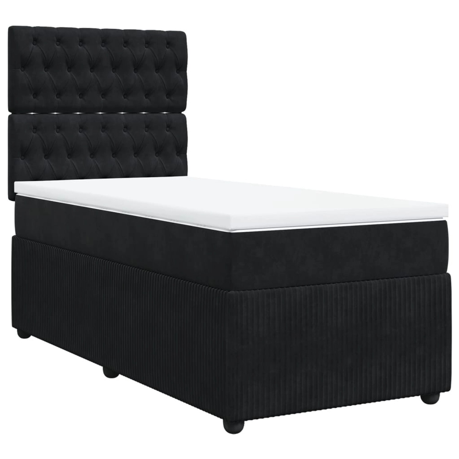 vidaXL Boxspringbett, Boxspringbett mit Matratze Schwarz 90x190 cm Samt günstig online kaufen