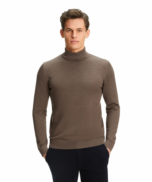 FALKE Herren Pullover Rollkragen, S, Braun, Uni, Wolle, 60914-511202 günstig online kaufen