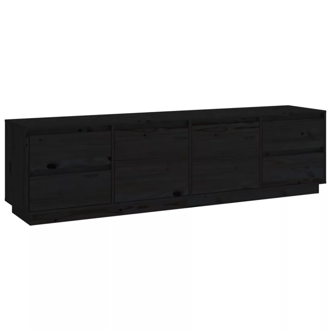 Vidaxl Tv-schrank Schwarz 176x37x47,5 Cm Massivholz Kiefer günstig online kaufen