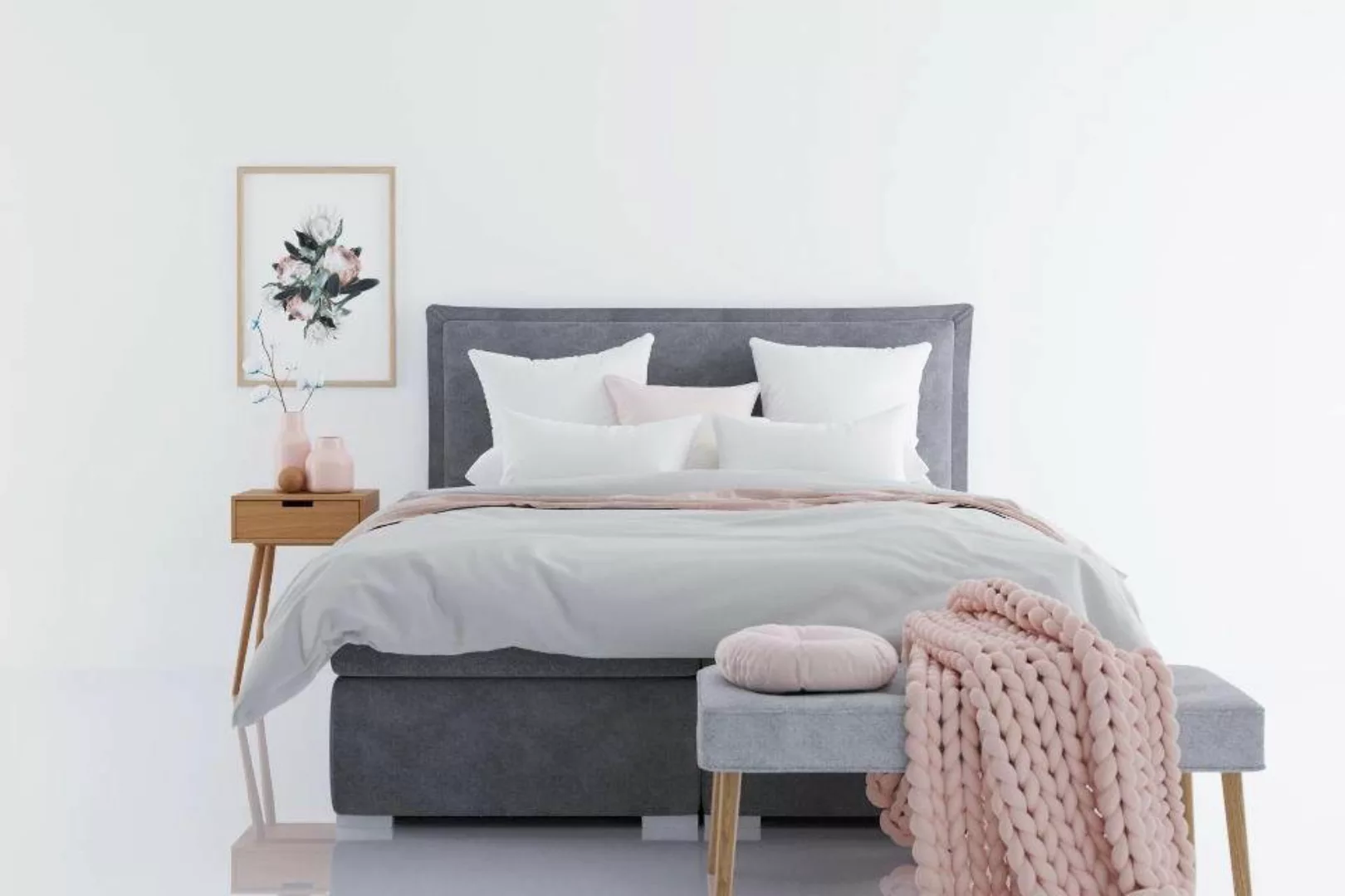 JVmoebel Bett Moderne Hotel Boxspring Betten Doppel Luxus Bett Polster Kast günstig online kaufen