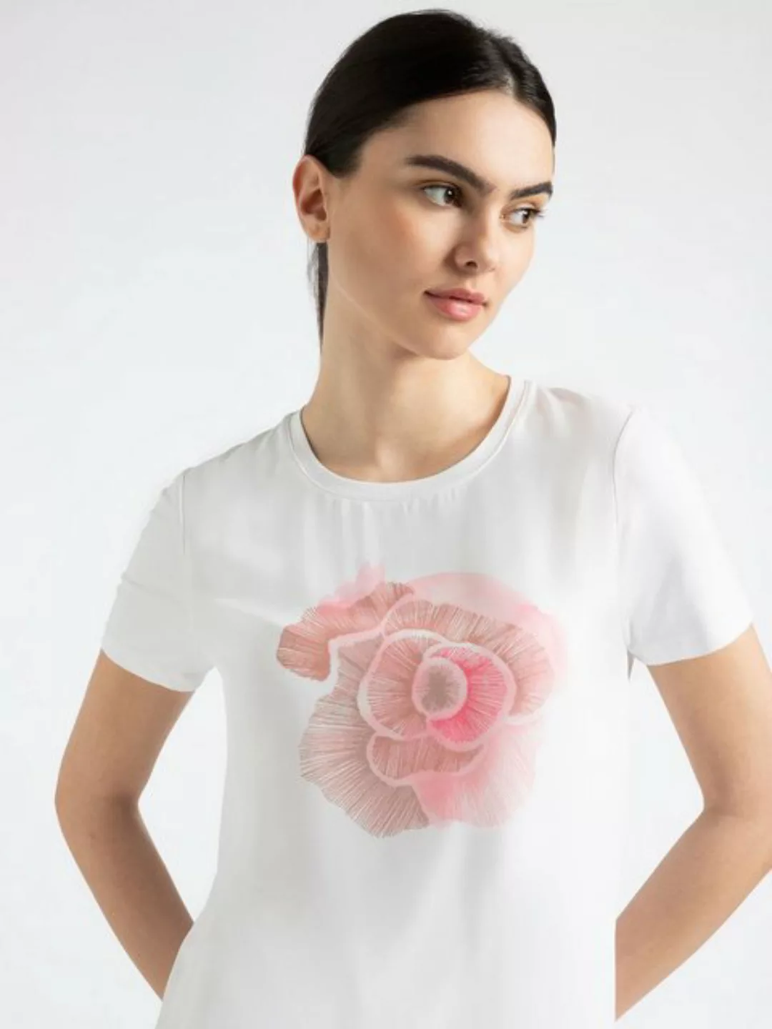 gedoppeltes T-Shirt mit Frontprint, ecru, Sommer-Kollektion günstig online kaufen