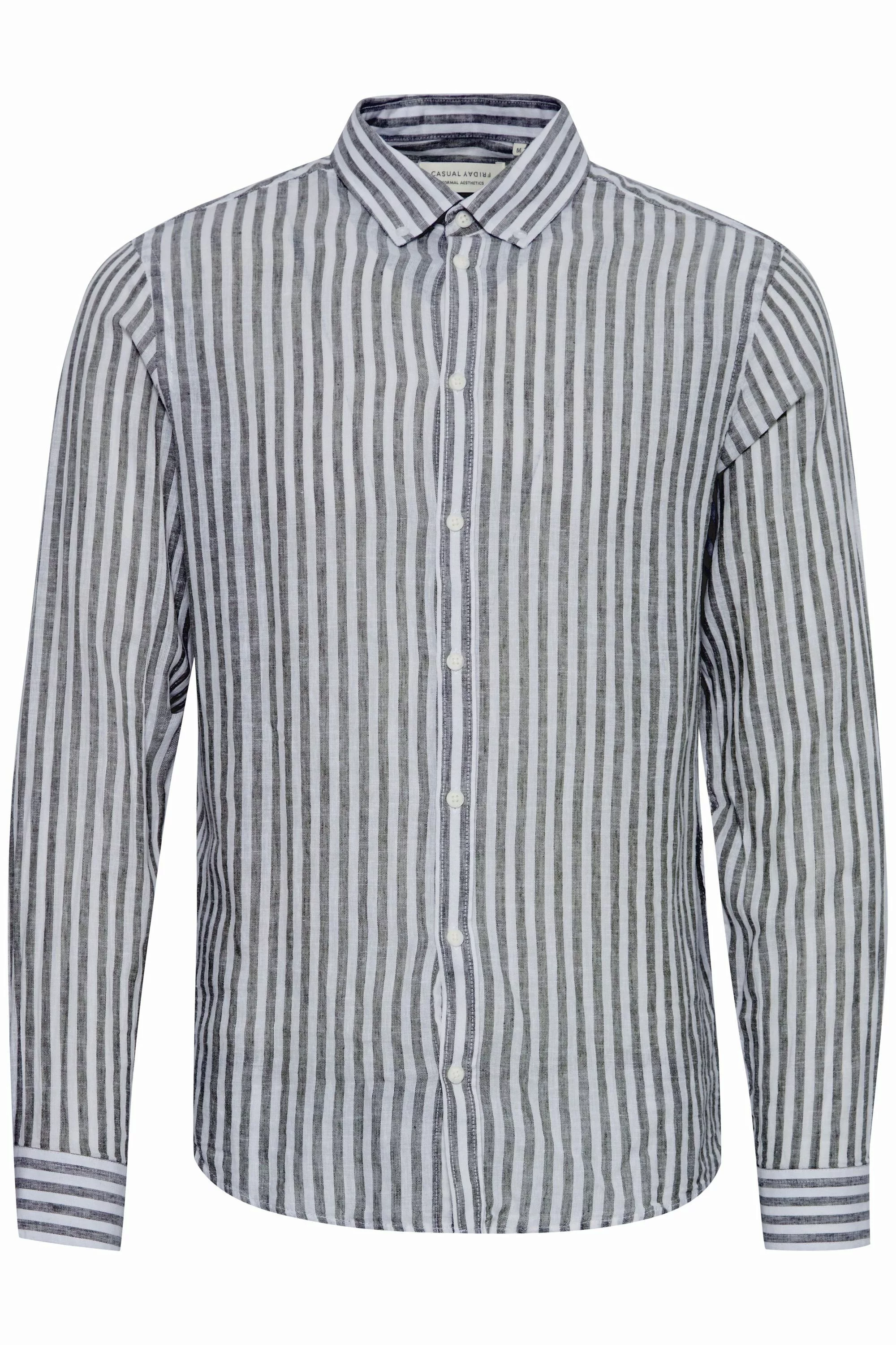 Casual Friday Langarmhemd CFAnton LS BD striped linen mix shirt Shirt aus L günstig online kaufen