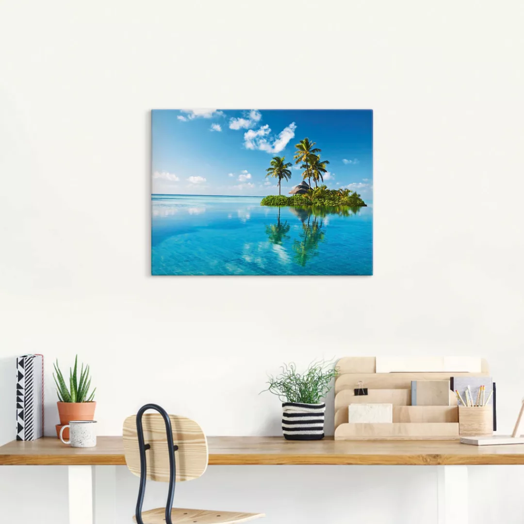 Artland Wandbild "Tropisches Paradies - Insel Palmen Meer", Amerika, (1 St. günstig online kaufen