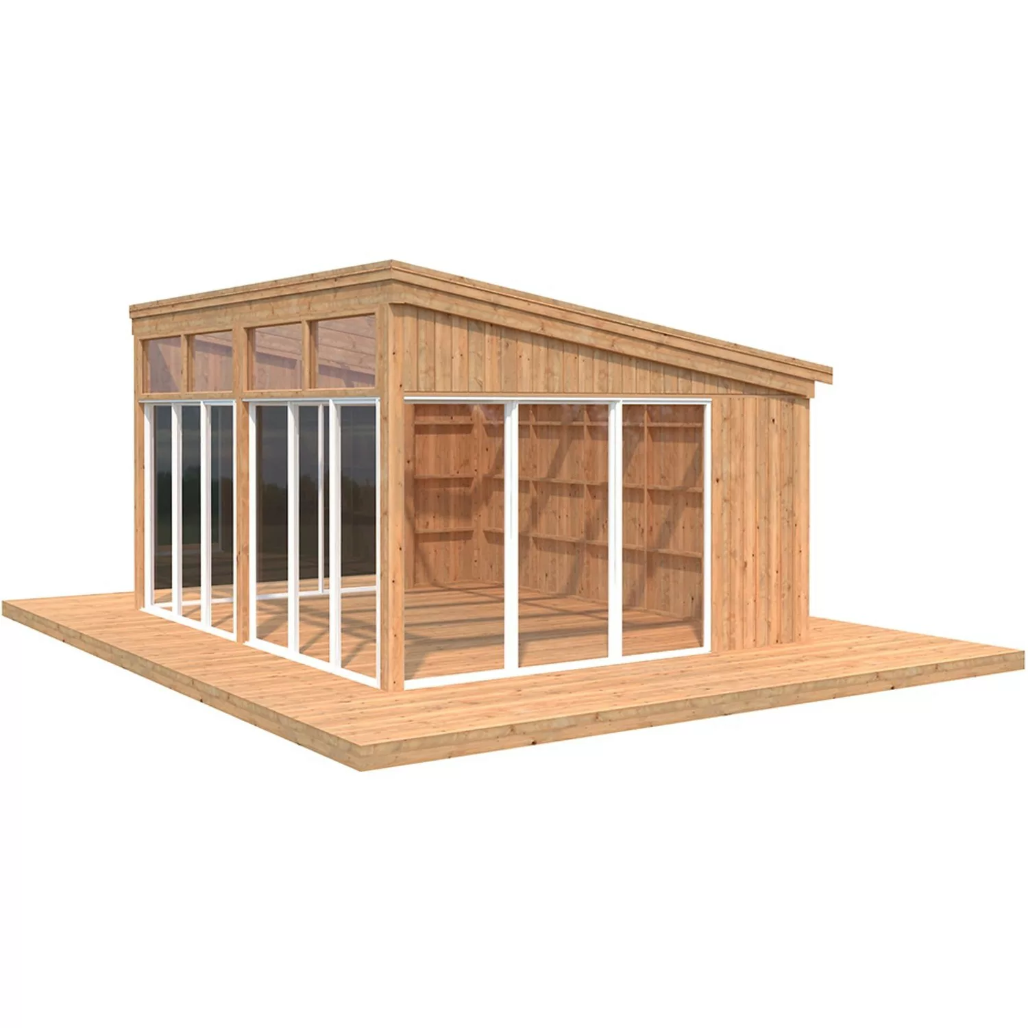 Palmako Pavillon Nova 17,8 m² Braun Tauchgrundiert 502 cm x 396 cm günstig online kaufen