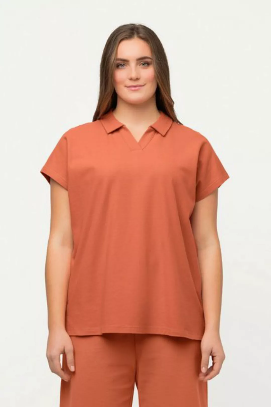 Ulla Popken Poloshirt Poloshirt Bibaumwoll-Piqué atmungsaktiv günstig online kaufen