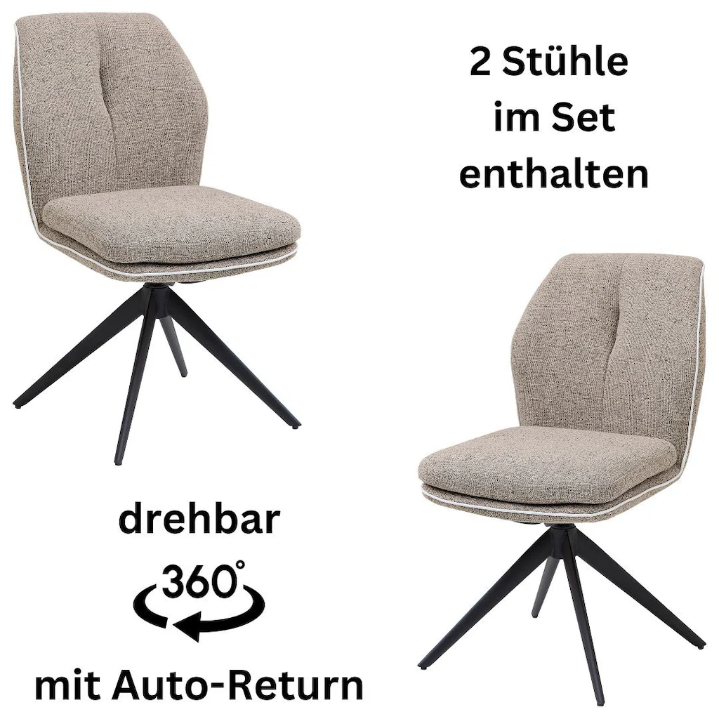 Stolkom Armlehnstuhl "Enja", (Set), 2 St., Stoffbezug, 360 grad drehbar mit günstig online kaufen