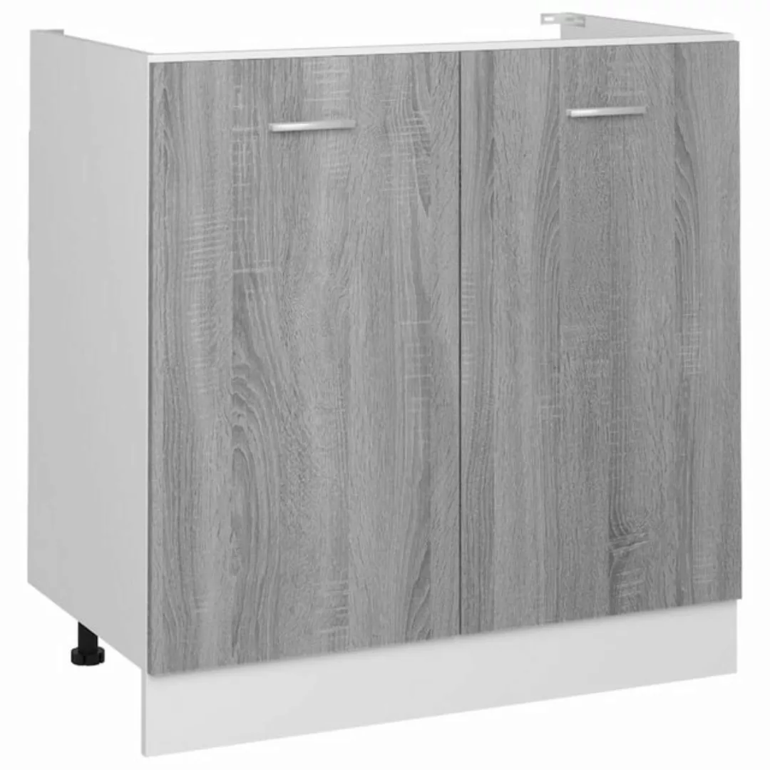 vidaXL Unterschrank Spülenunterschrank Grau Sonoma 80x46x81,5 cm Spanplatte günstig online kaufen