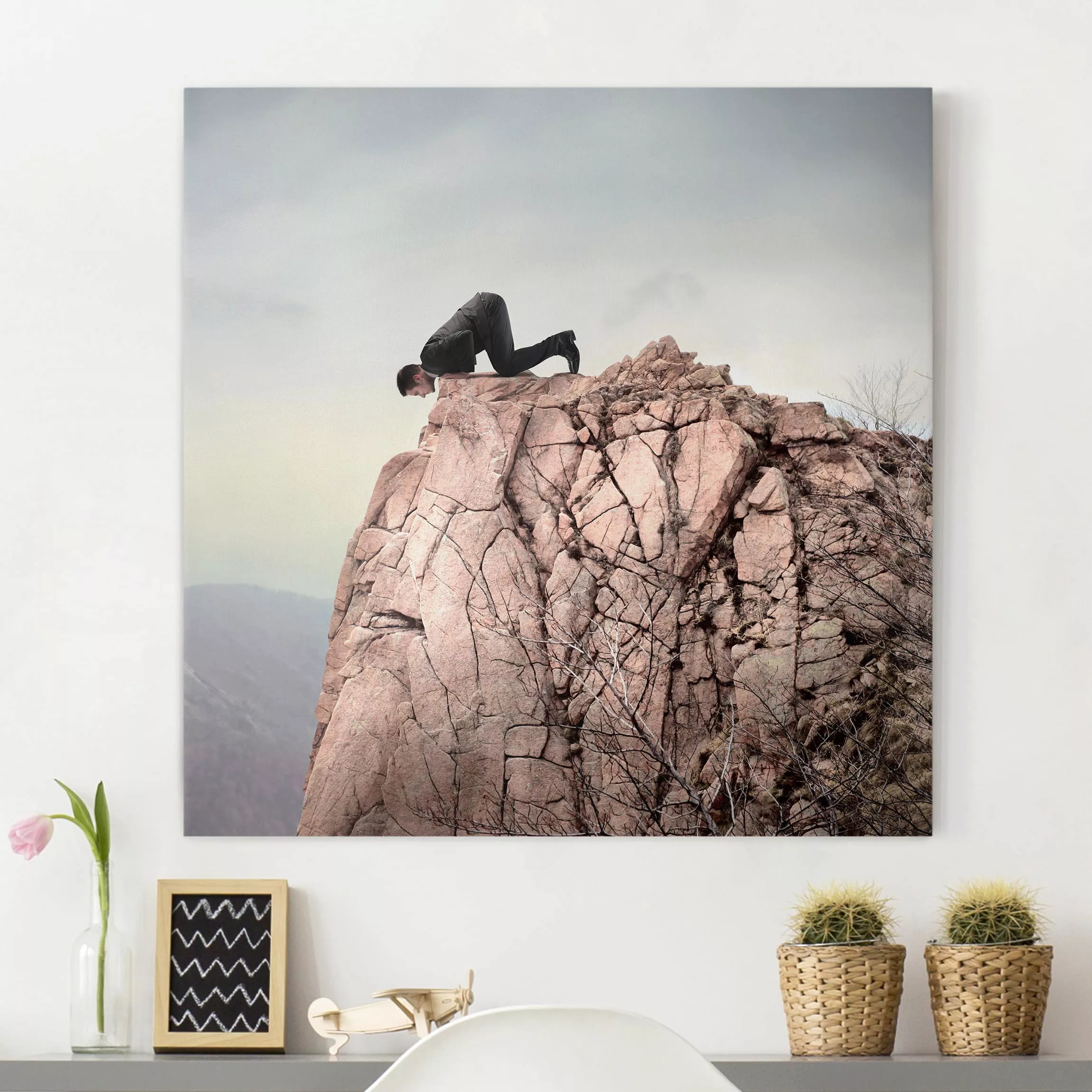 Leinwandbild Portrait - Quadrat Gratwanderung günstig online kaufen