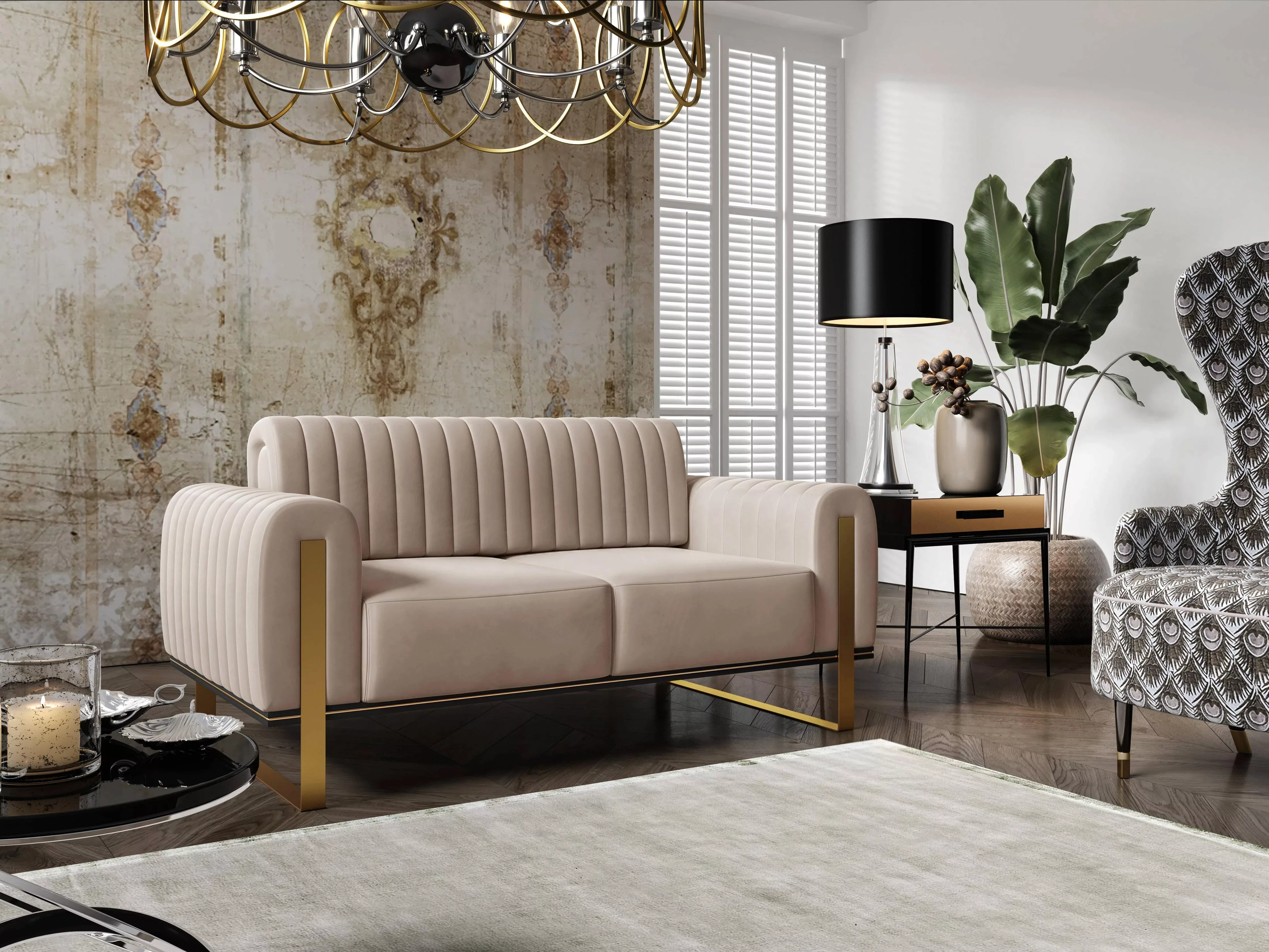 NADUVI Collection | 2-Sitzer-Sofa Nouveau-Samt günstig online kaufen