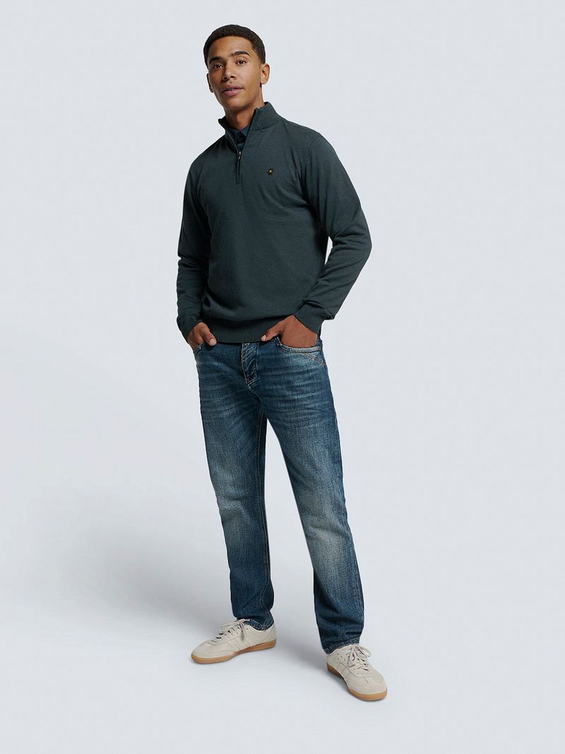 NO EXCESS Rundhalspullover "No Excess Pullover mit halbem Reißverschluss vo günstig online kaufen