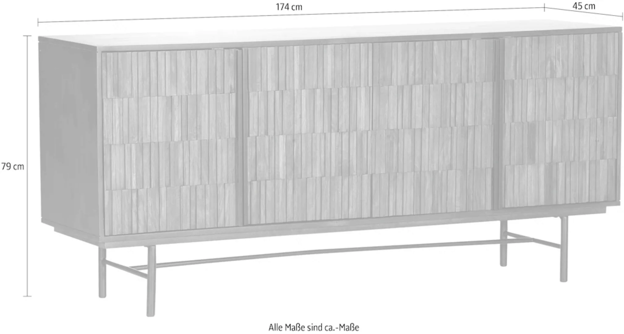 Gutmann Factory Sideboard "Taranto", mit extravaganter Front Verkleidung günstig online kaufen