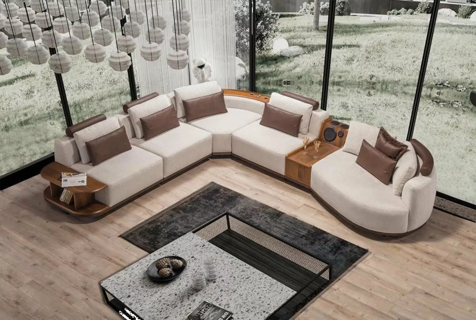 Xlmoebel Ecksofa Modernes Ecksofa für das Wohnzimmer in Beige mit exklusive günstig online kaufen