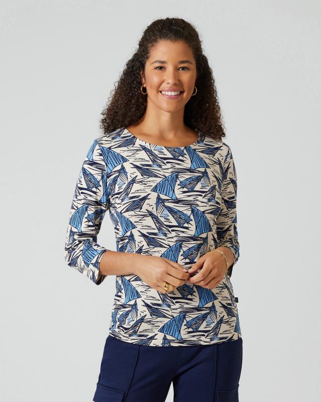Fiora Blue Shirt mit Allover-Segeldruck günstig online kaufen