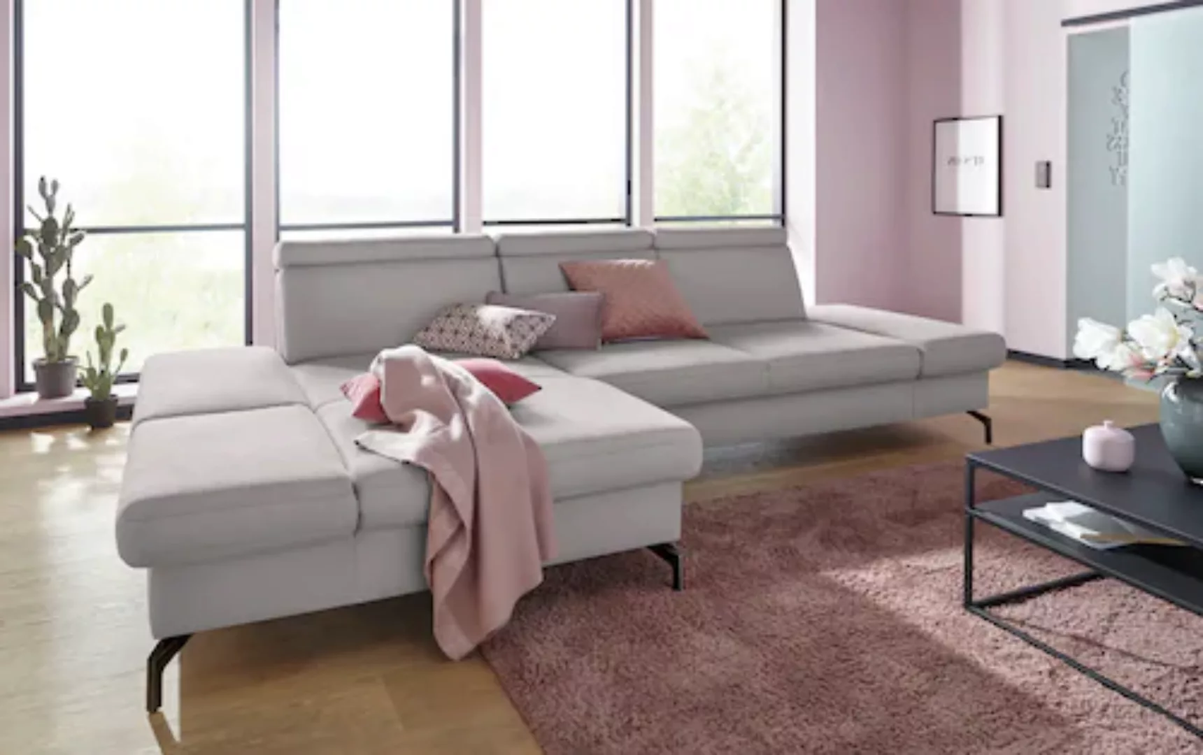 sit&more Ecksofa »Brisbane L-Form«, Fußhöhe 15 cm, inklusive Sitztiefen-, A günstig online kaufen