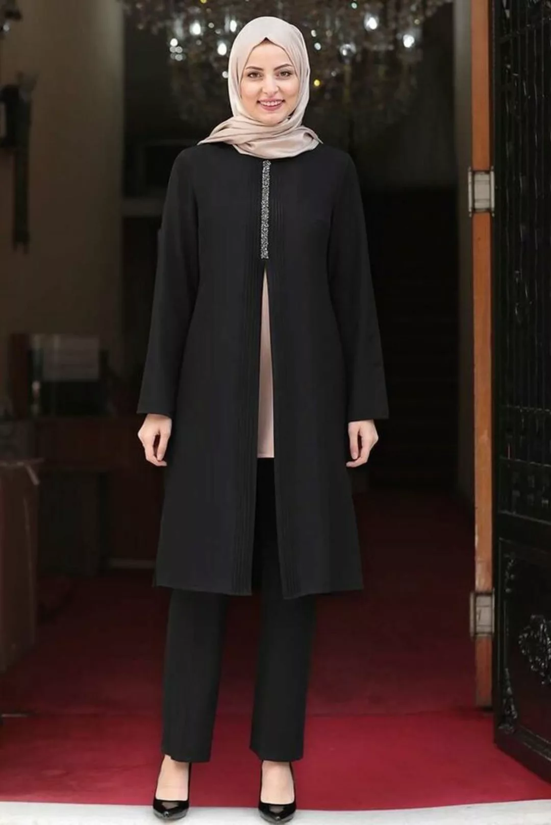 Modavitrini Hosenanzug Zweiteiler Damen Anzug Langarm Longblazer mit Hose M günstig online kaufen