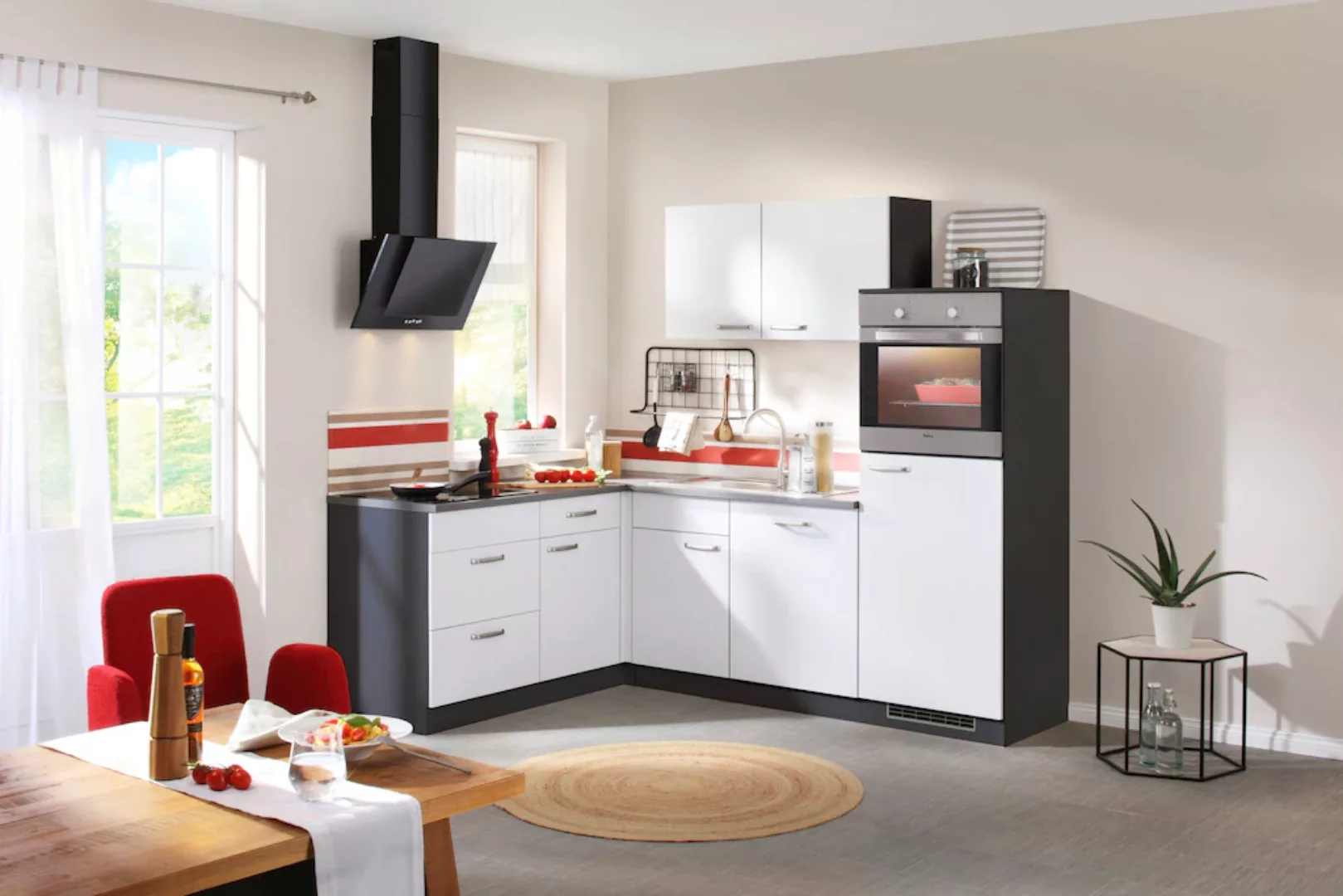 wiho Küchen Winkelküche "Michigan", mit E-Geräten, 230 x 170 cm günstig online kaufen