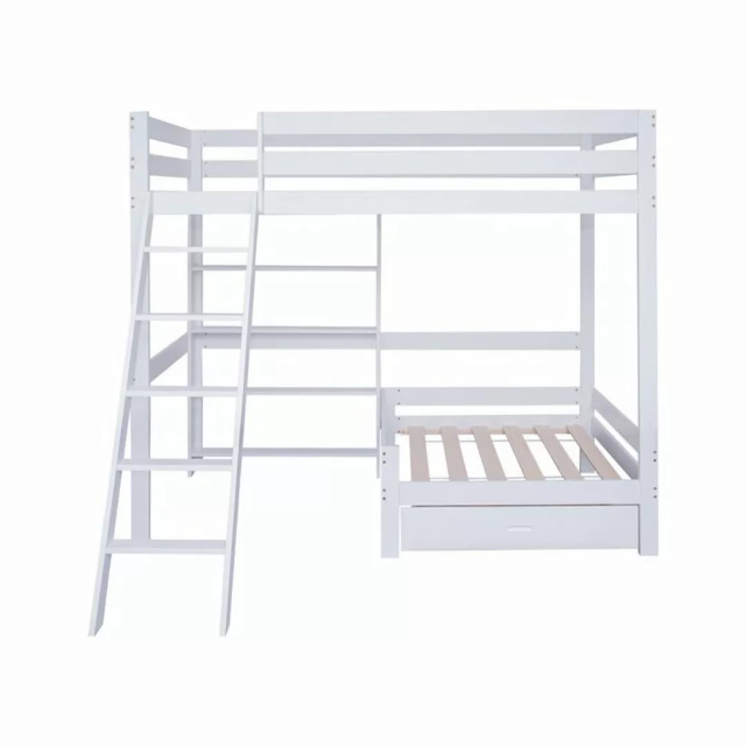 Gotagee Kinderbett Etagenbett mit Regalen+Sofa Holzbett 90x200cm Einzelbett günstig online kaufen