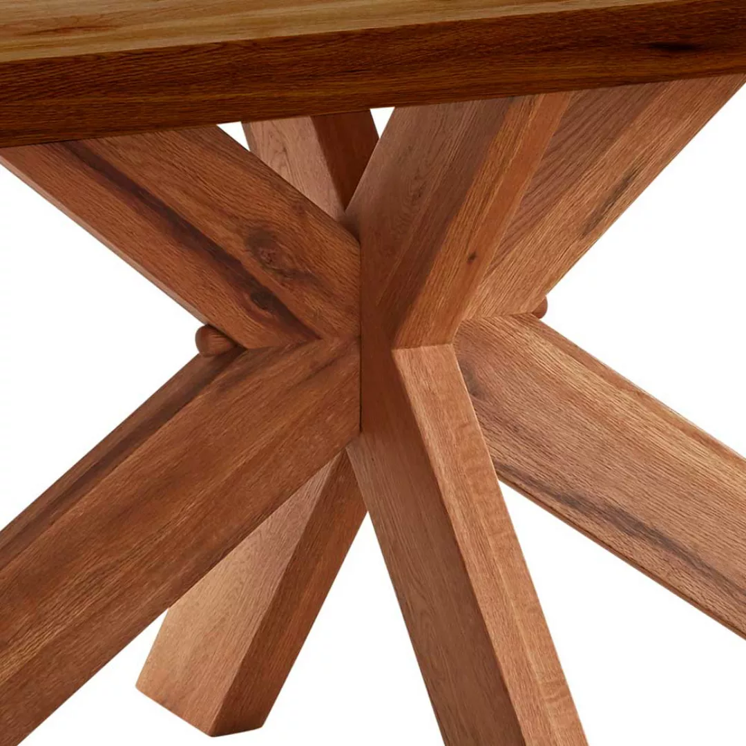 Holzspider Esstisch aus Zerreiche braun geölt 75 cm hoch günstig online kaufen
