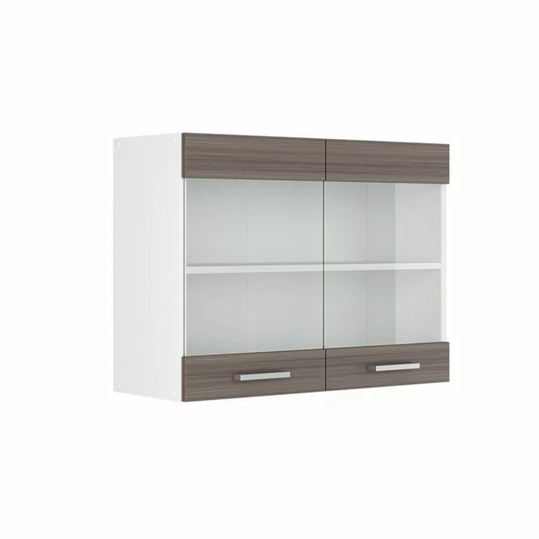 Vicco Glashängeschrank R-Line, Grau/Weiß, 80 cm günstig online kaufen