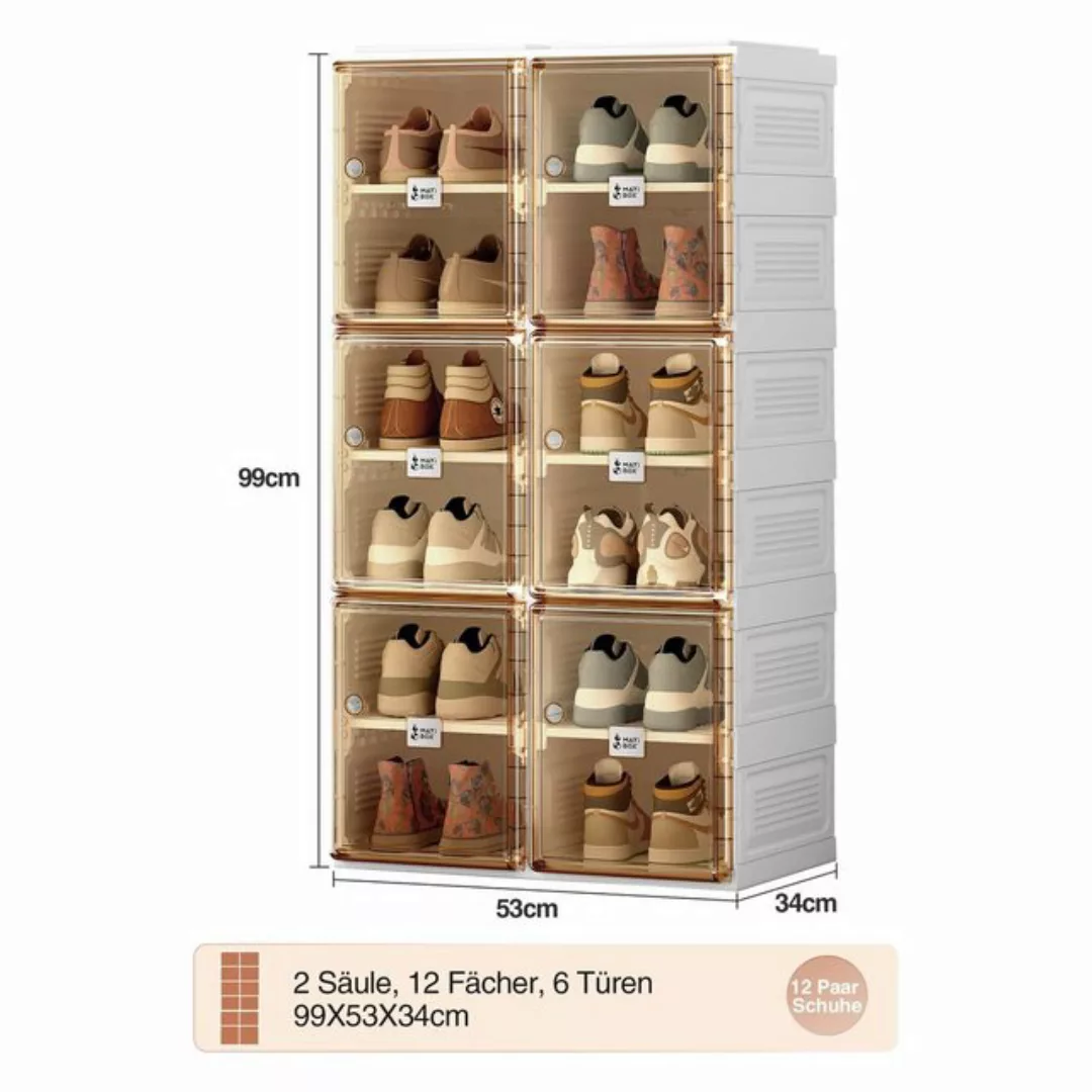 REDOM Schuhschrank mit Türen und Regalen, Schuhbox (PP+ABS+Magnet, für das günstig online kaufen