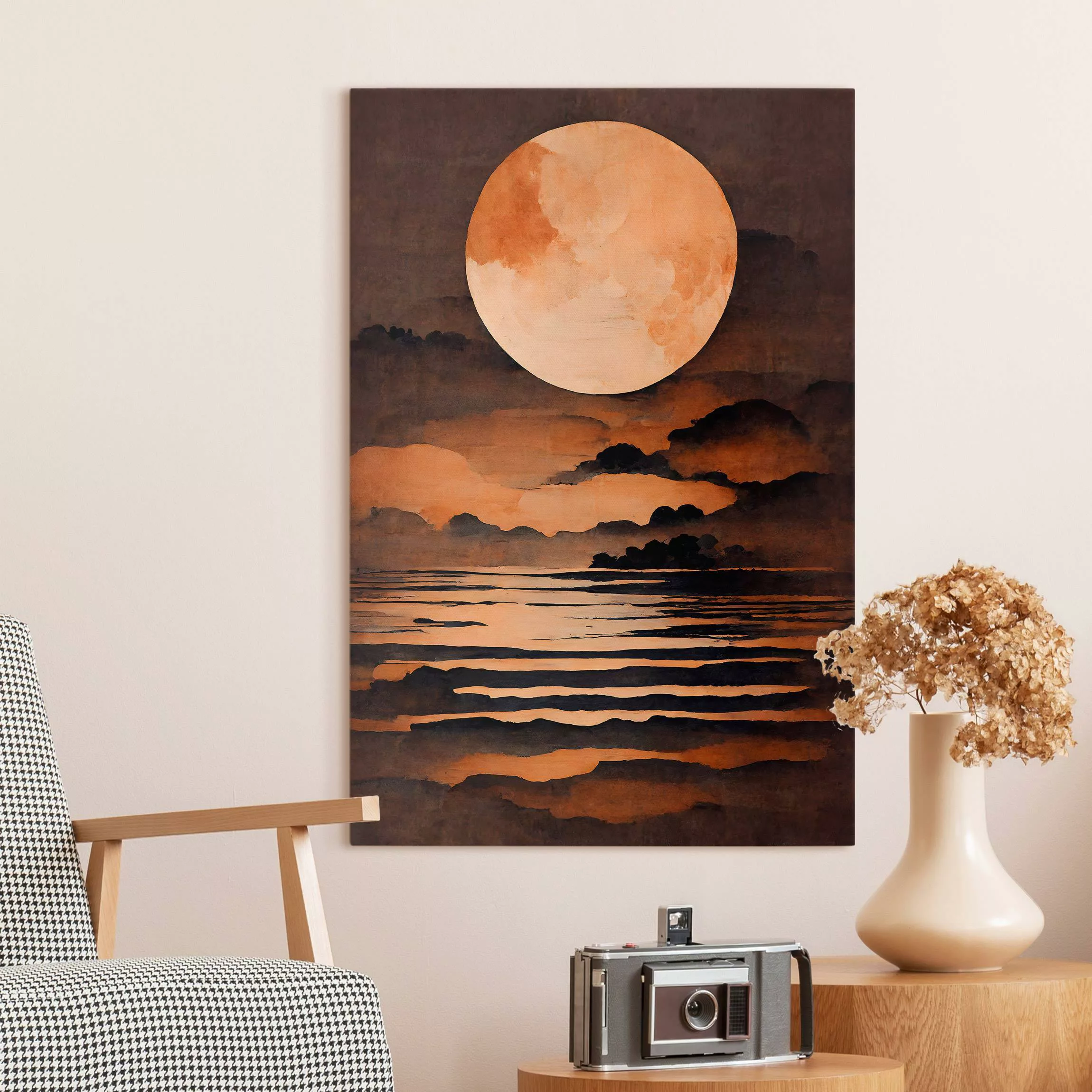 Leinwandbild Oranger Mond günstig online kaufen