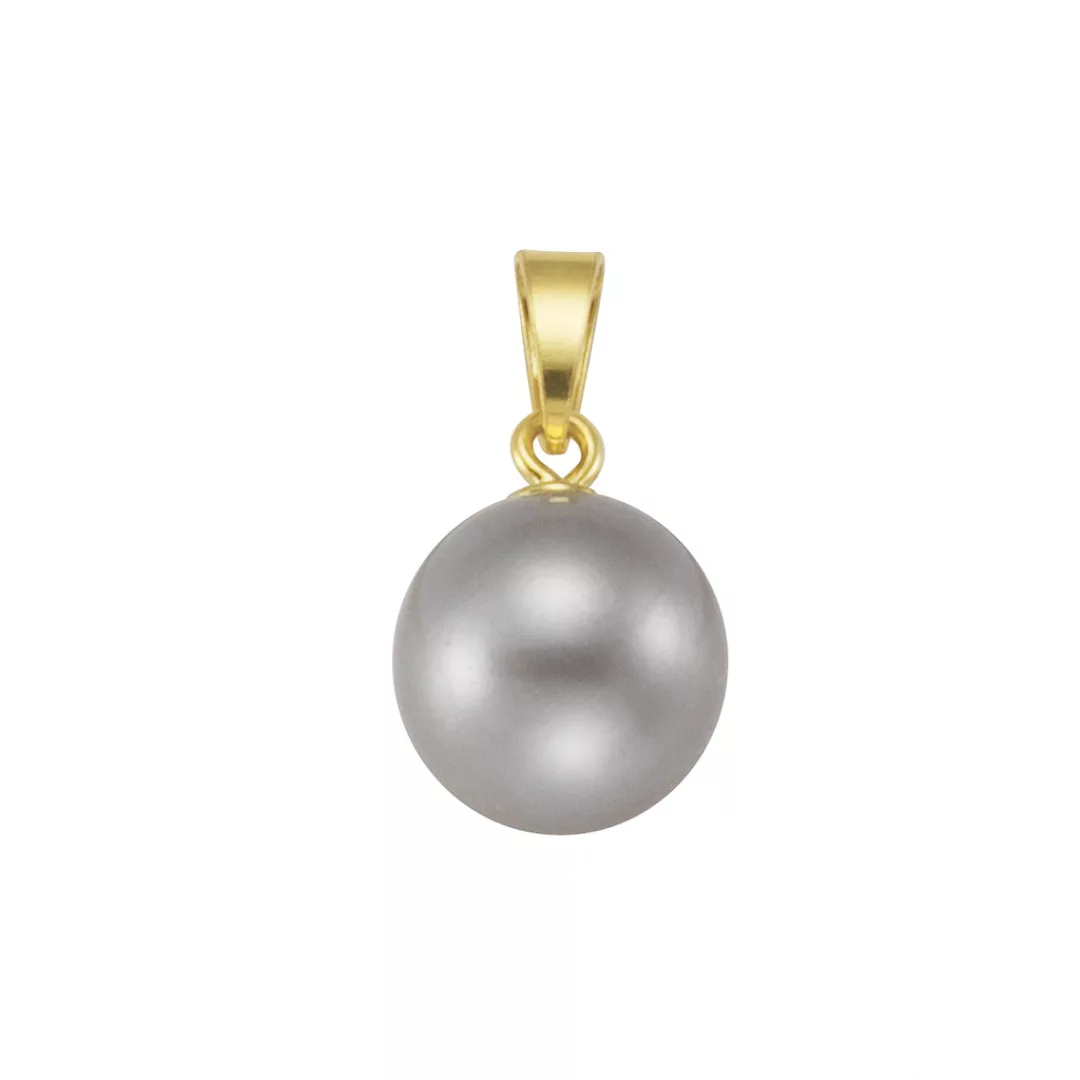 Vivance Kettenanhänger "925/- Sterling Silber vergoldet Perle grau" günstig online kaufen