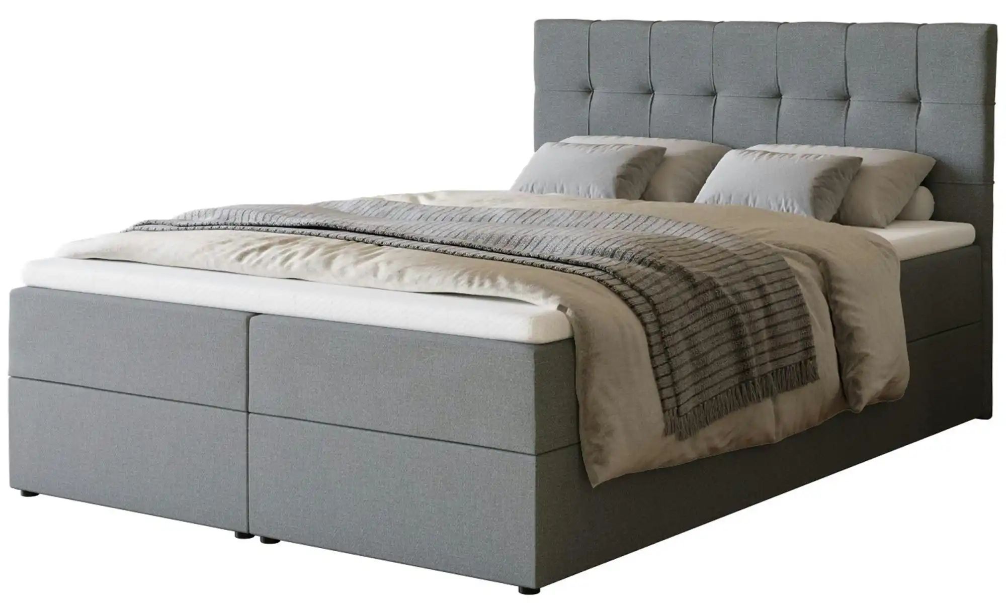 Boxbett mit Stauraum und Topper Dartford ¦ grau ¦ Maße (cm): B: 140 H: 102 günstig online kaufen