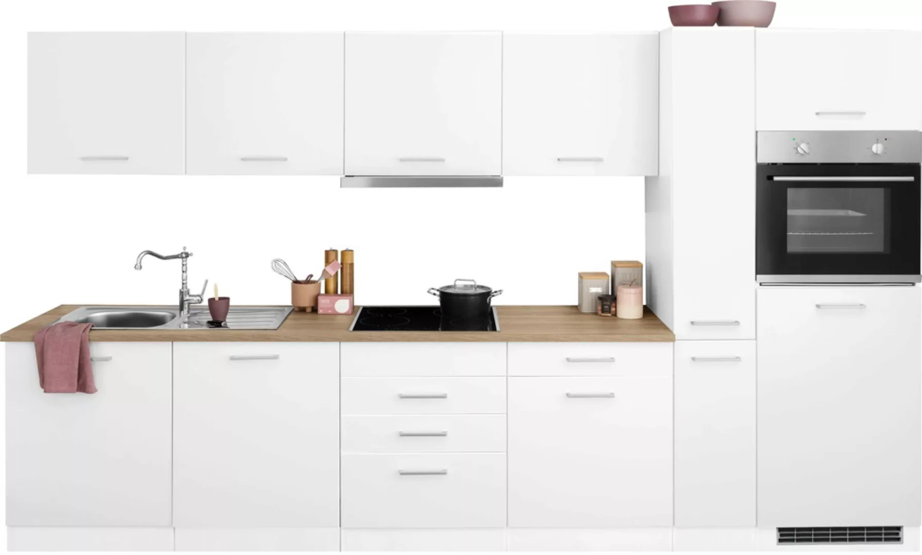 HELD MÖBEL Küchenzeile "Visby", mit E-Geräten, Breite 330 cm inkl. Kühlschr günstig online kaufen